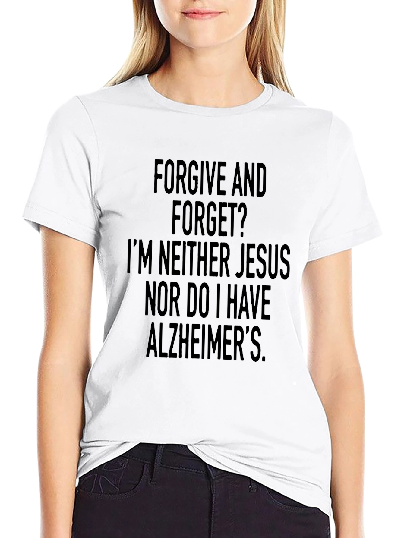 Black Funny Forgive & Forget Graphic Tee view 9