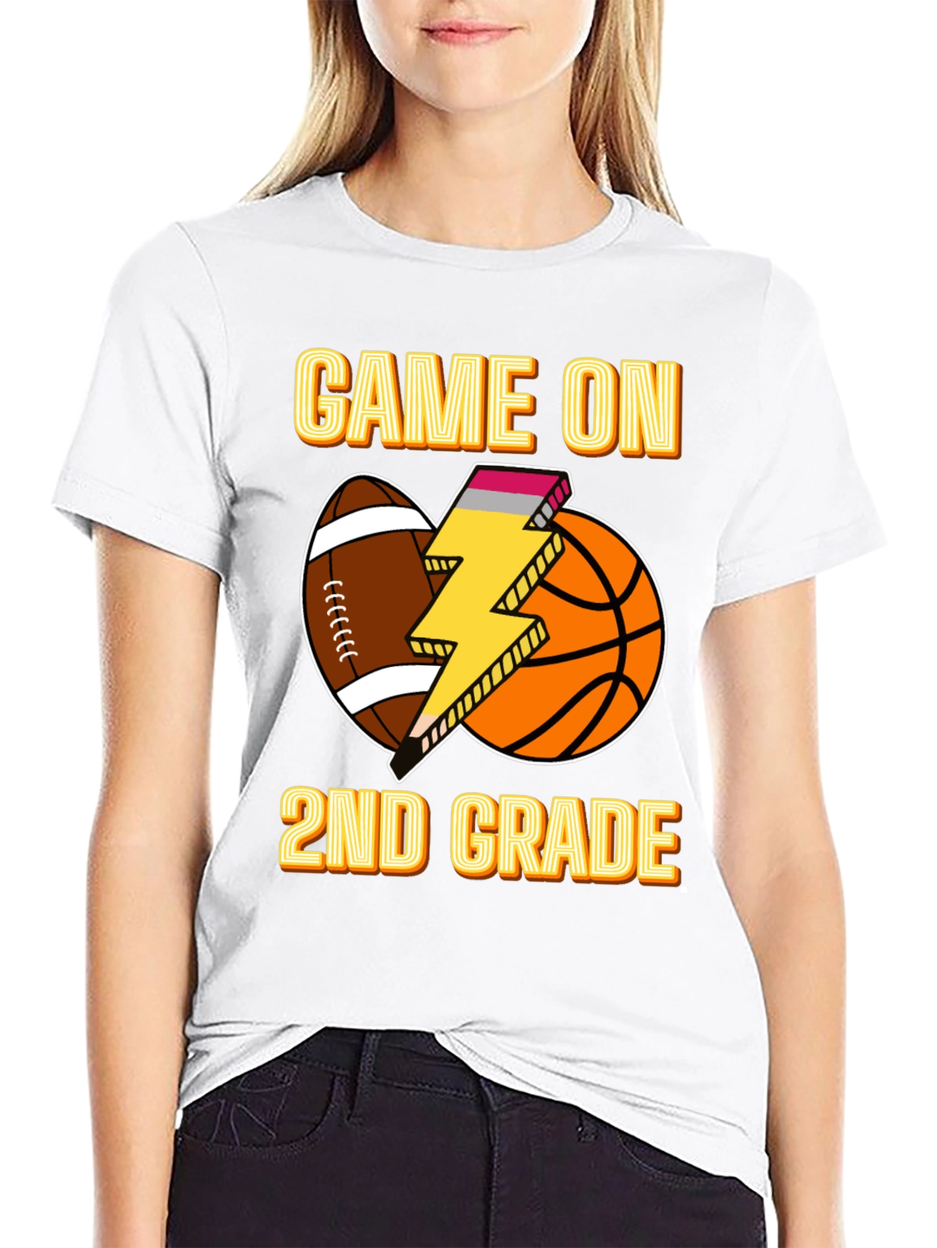 Black Game On 2nd Grade T-Shirt view 9