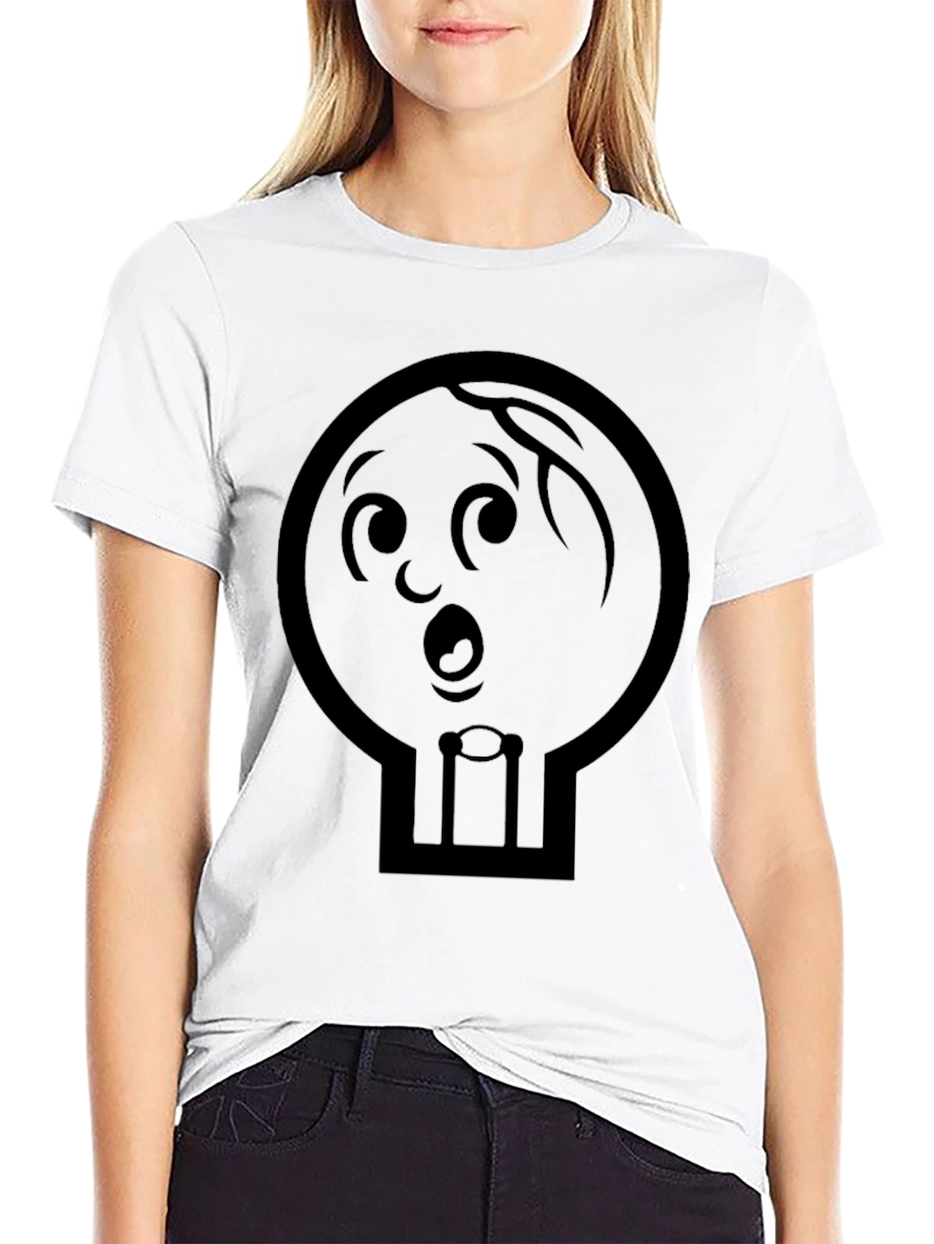 Black Whimsical Cartoon Character Graphic T-Shirt view 9