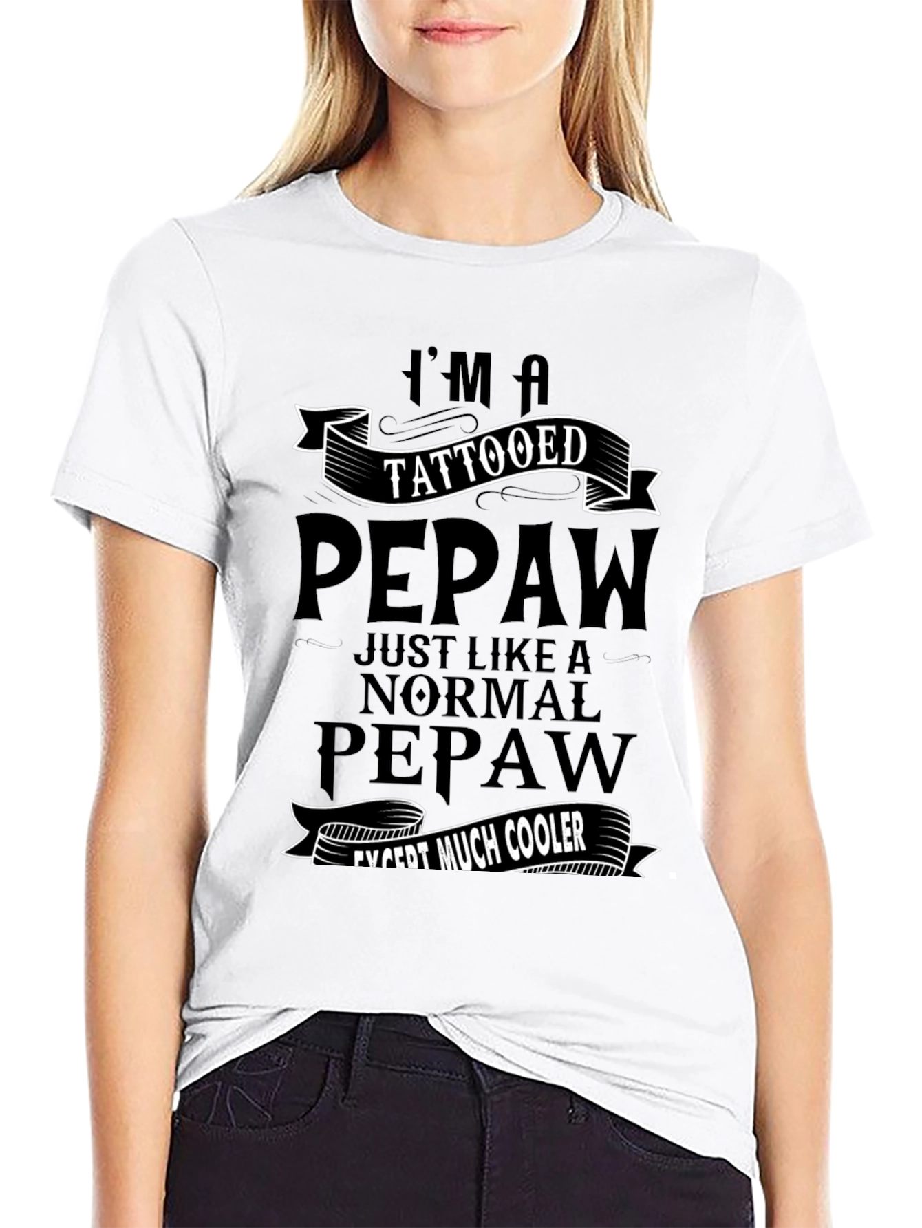 Black Tattooed Pepaw T-Shirt - Cool Grandpa Graphic Tee view 9