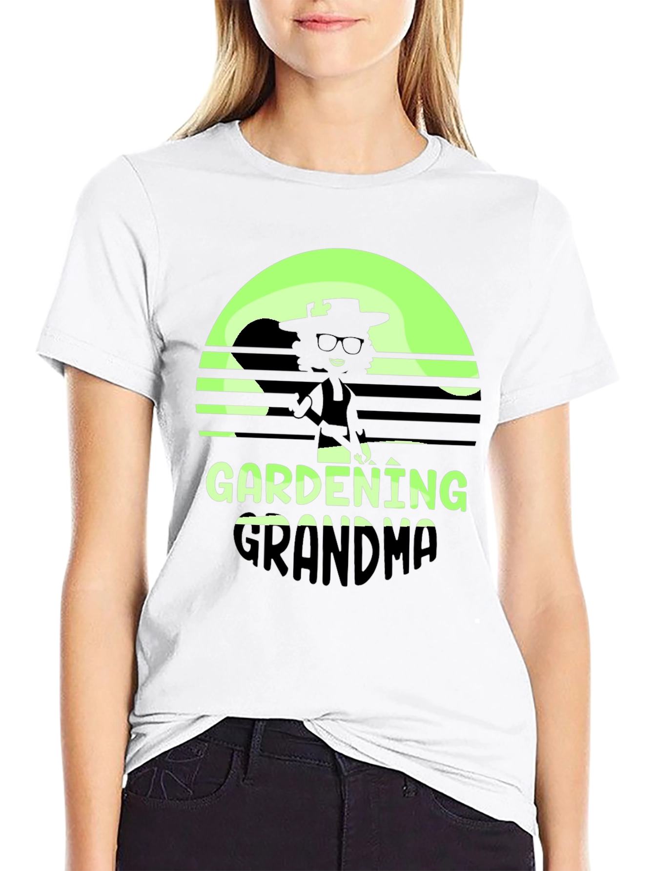 Black Gardening Grandma T-Shirt - Retro Style view 9