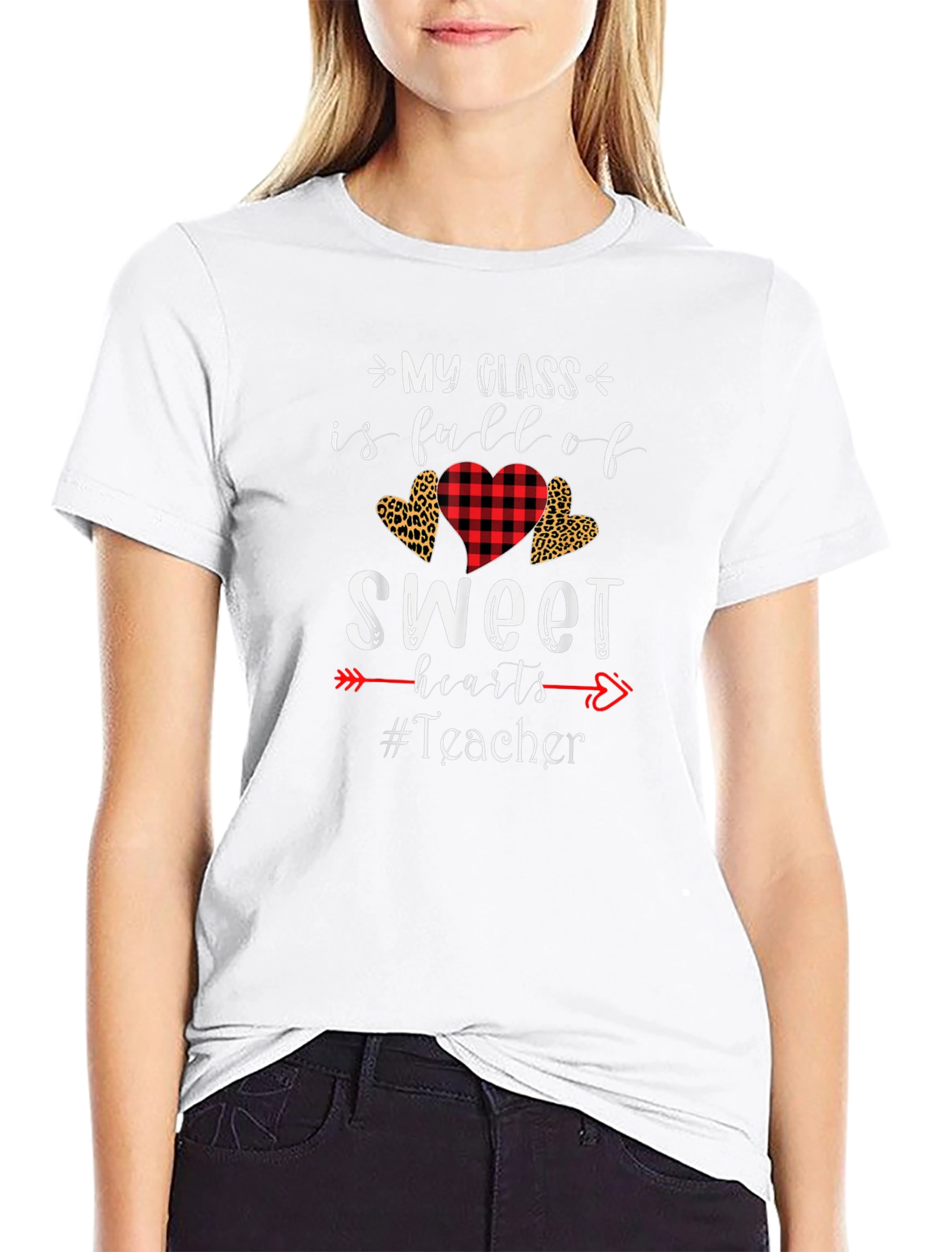 Black My Class Full of Sweethearts Teacher T-Shirt view 9
