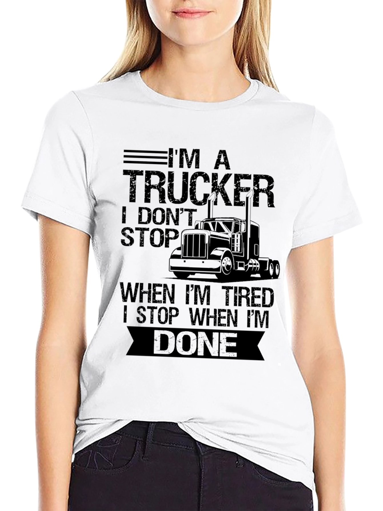 Black I'm A Trucker Graphic T-Shirt - Driver Apparel view 9
