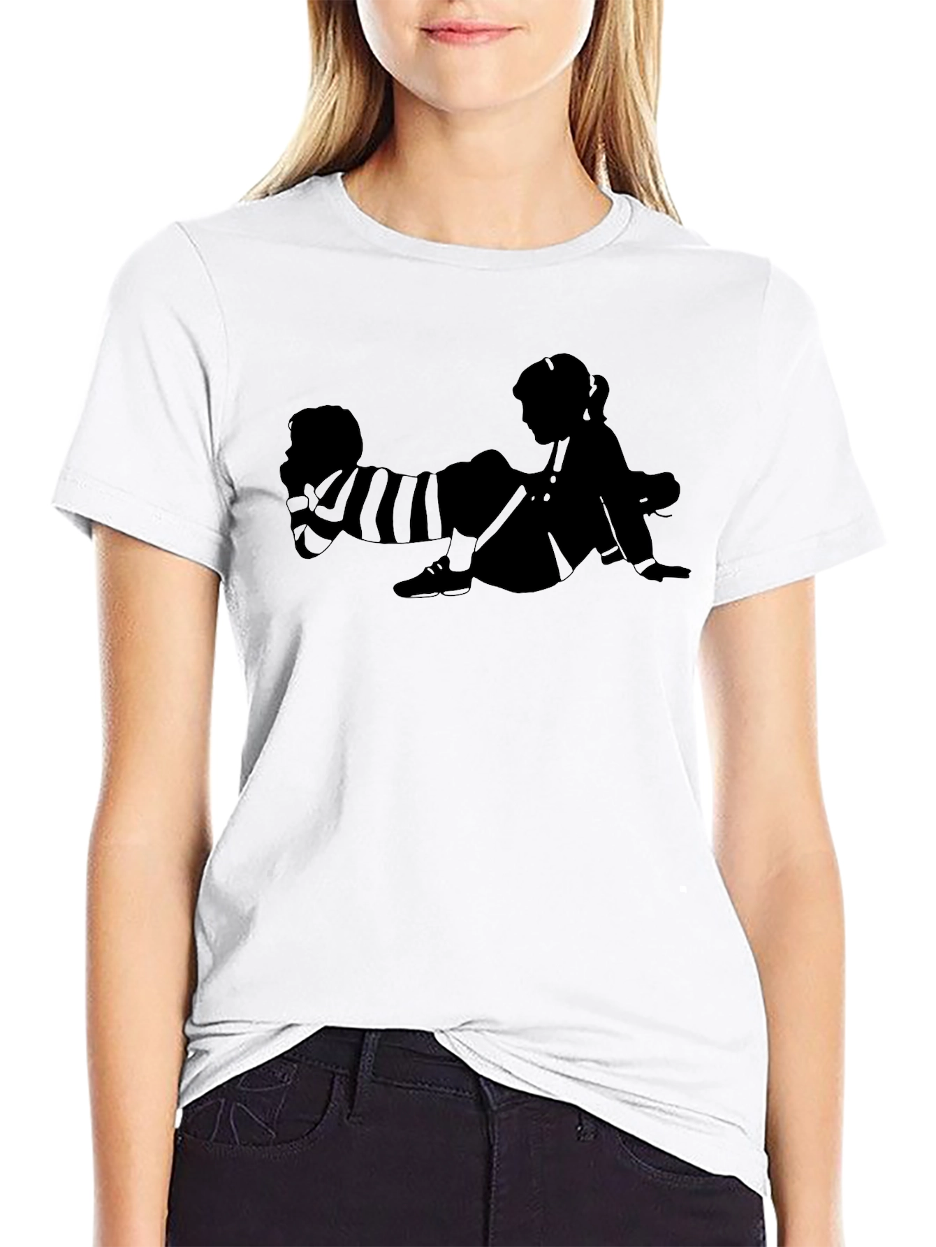 Black Retro Kids Graphic T-Shirt - Black Cotton Tee view 9