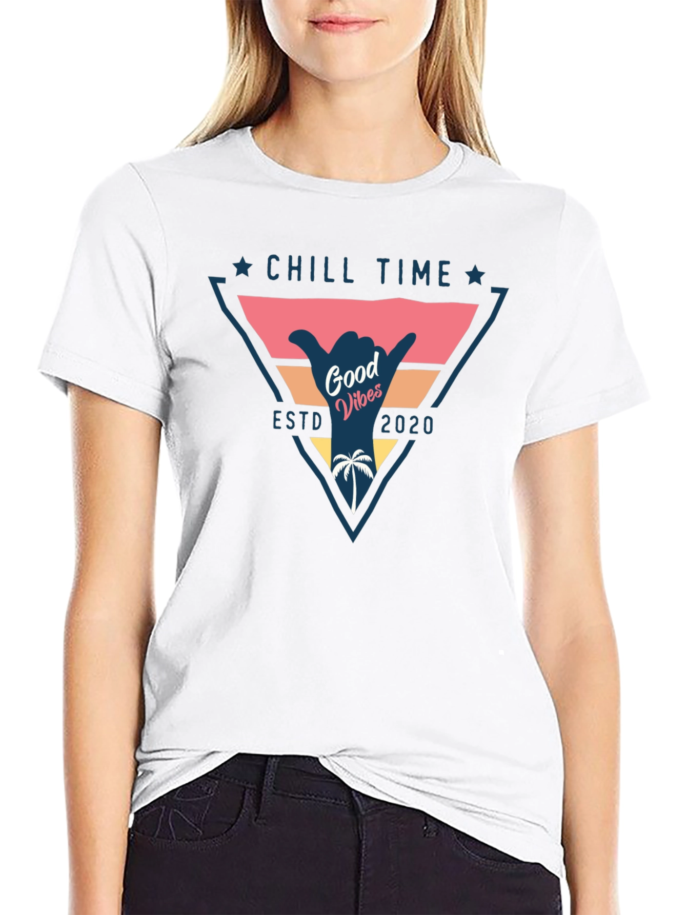 Black Chill Time Good Vibes T-Shirt view 9
