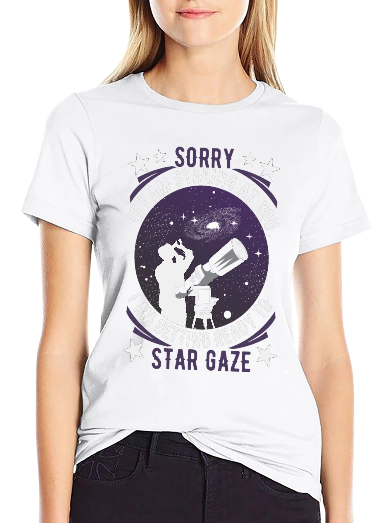 Black Star Gaze T-Shirt - Sorry If I'm Staring! view 9