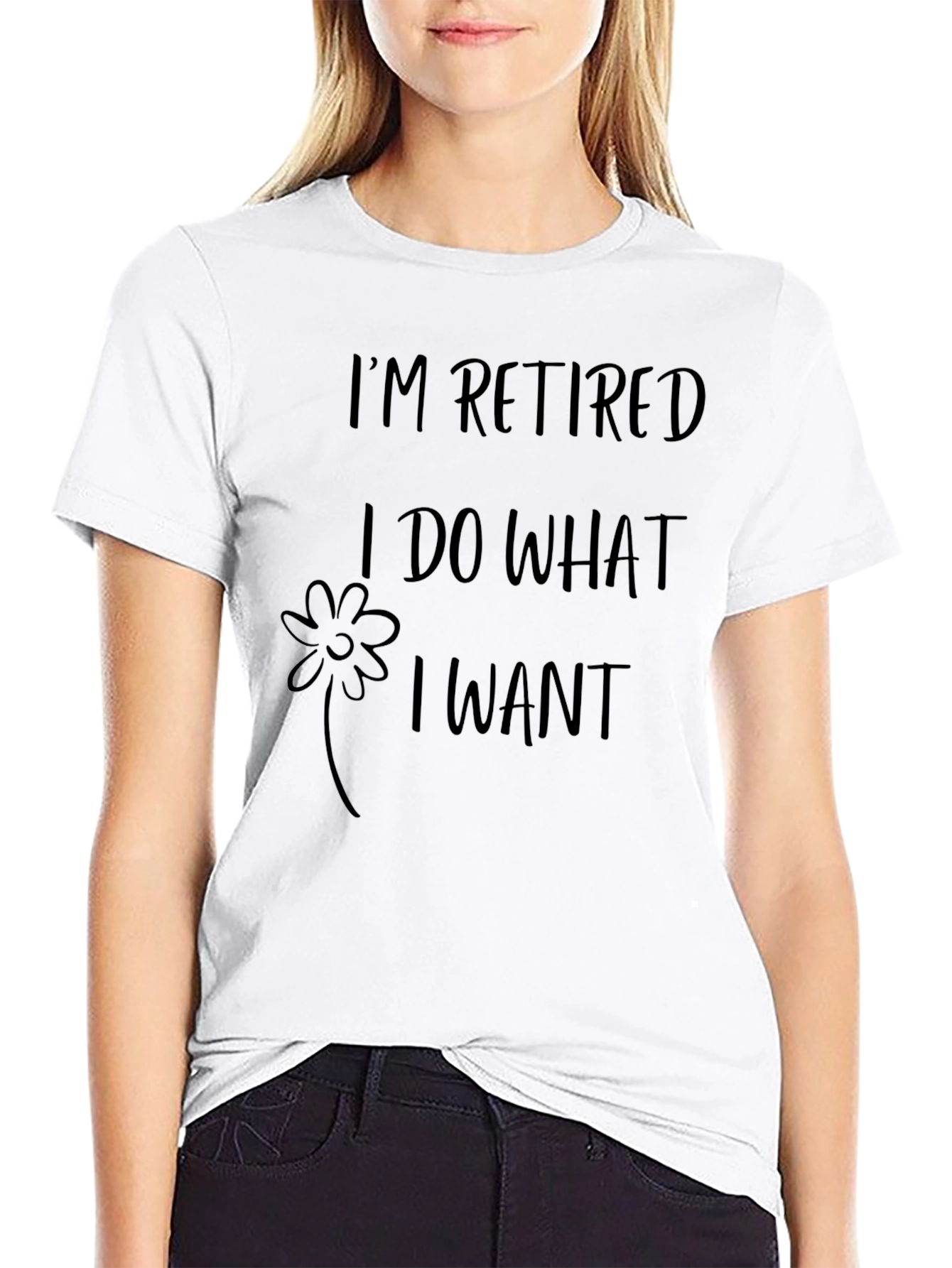Black I'm Retired I Do What I Want Graphic Tee view 9