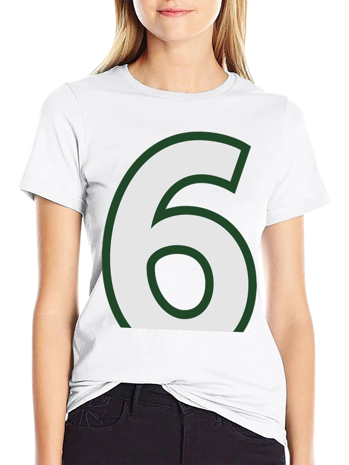 Black Number 6 Graphic Tee - Black Cotton Blend view 9