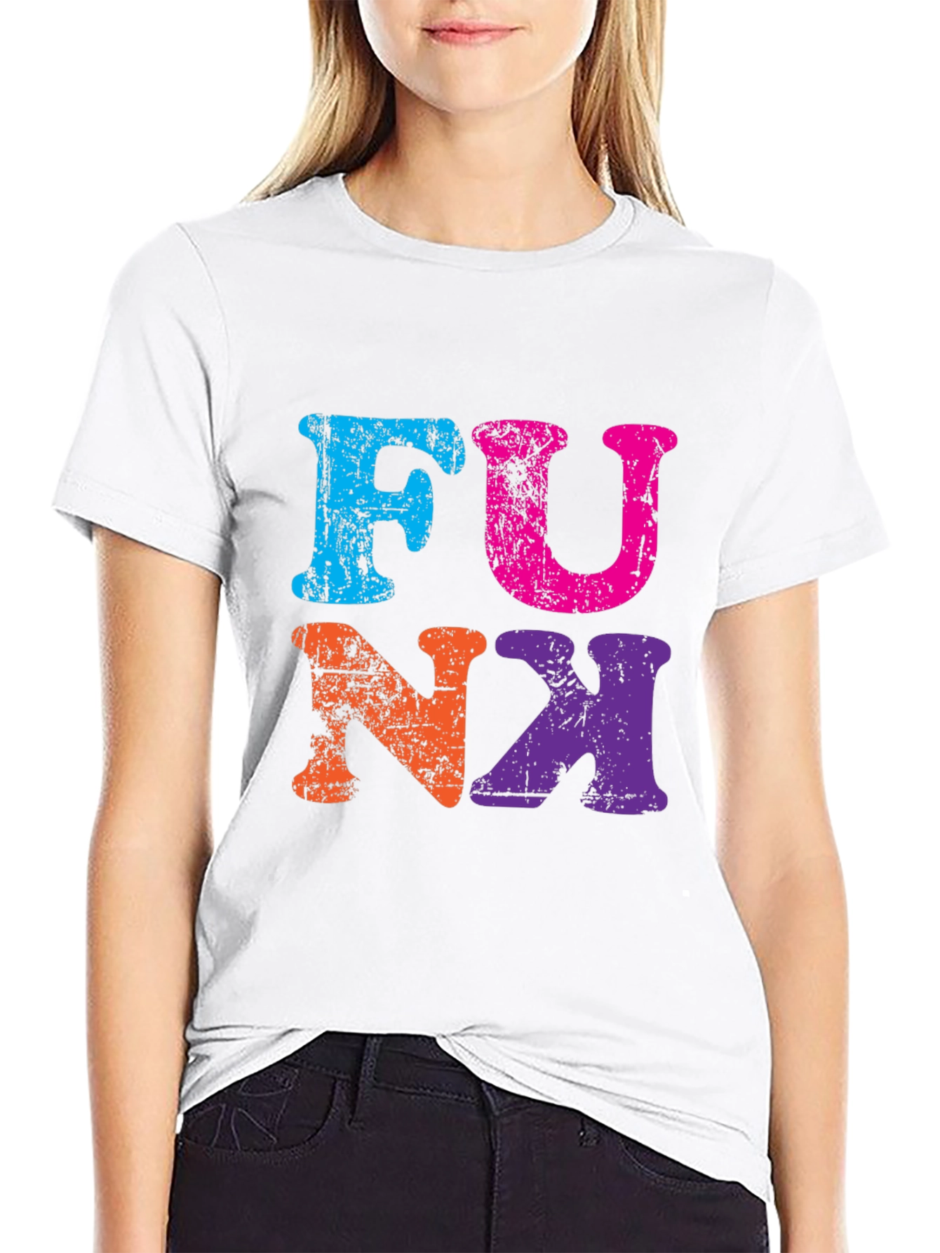 Black Retro Funk Graphic Tee - Black Cotton T-Shirt view 9