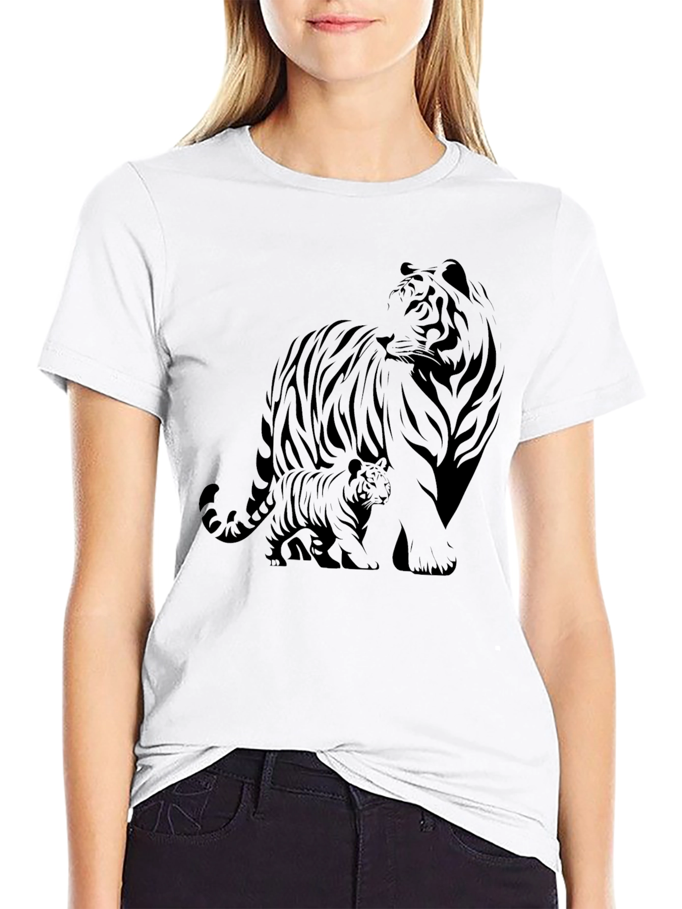 Black Black Tiger Graphic Tee - Stylish Animal Print Shirt view 9