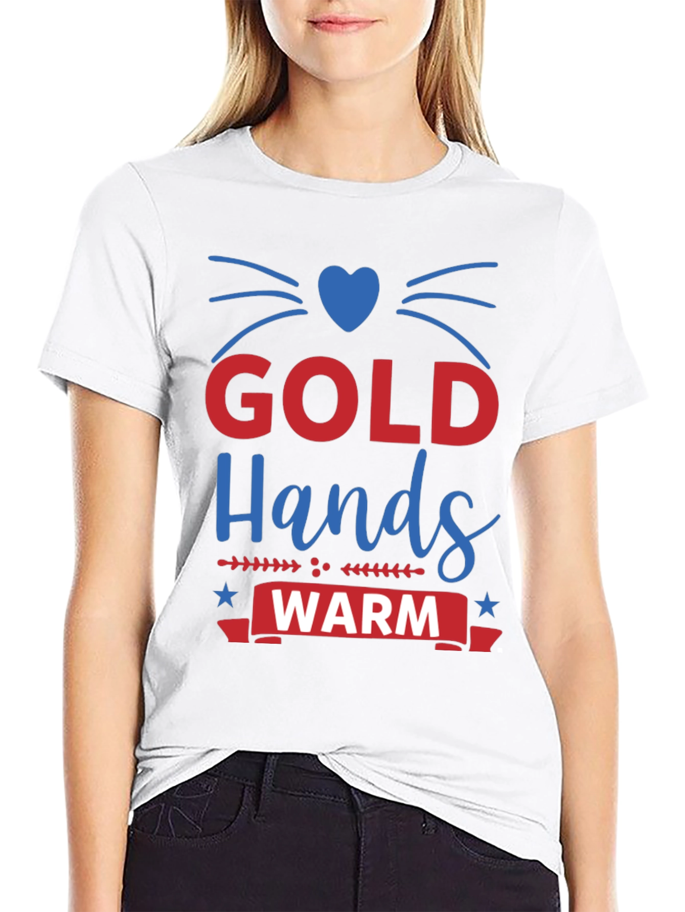 Black Gold Hands Warm Heart Tee view 9