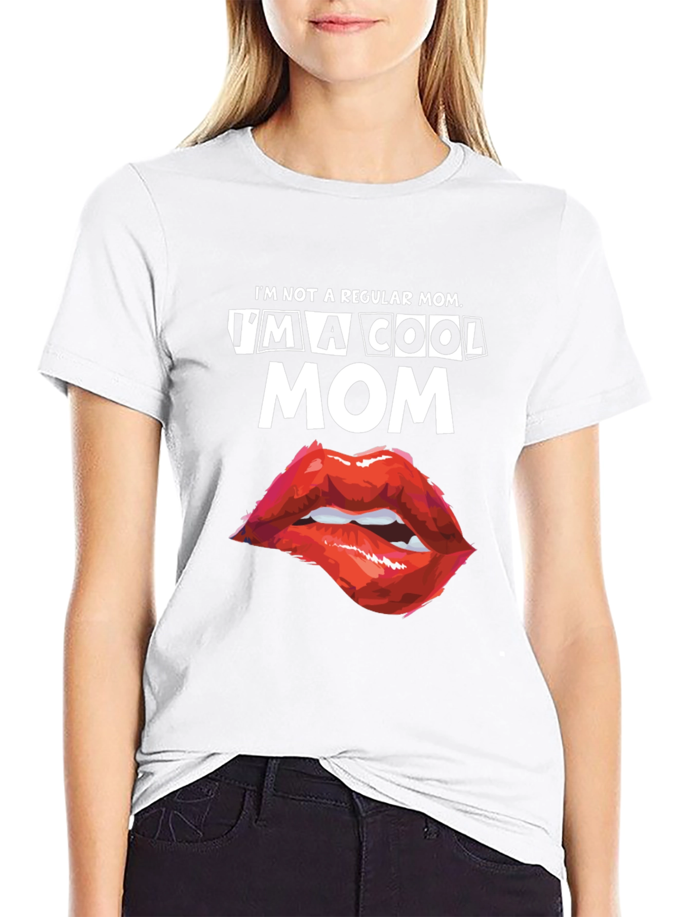 Black Cool Mom Graphic Tee - Trendy Women's T-Shirt view 9