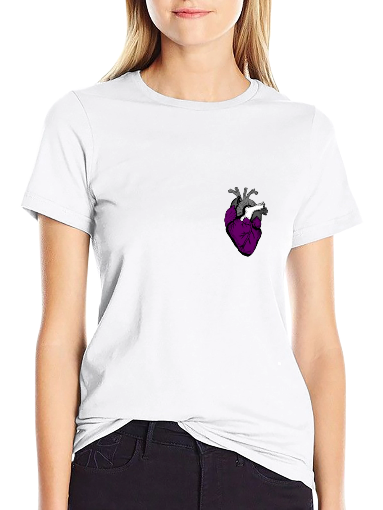 Black Anatomical Heart Graphic Tee - Black T-Shirt view 9