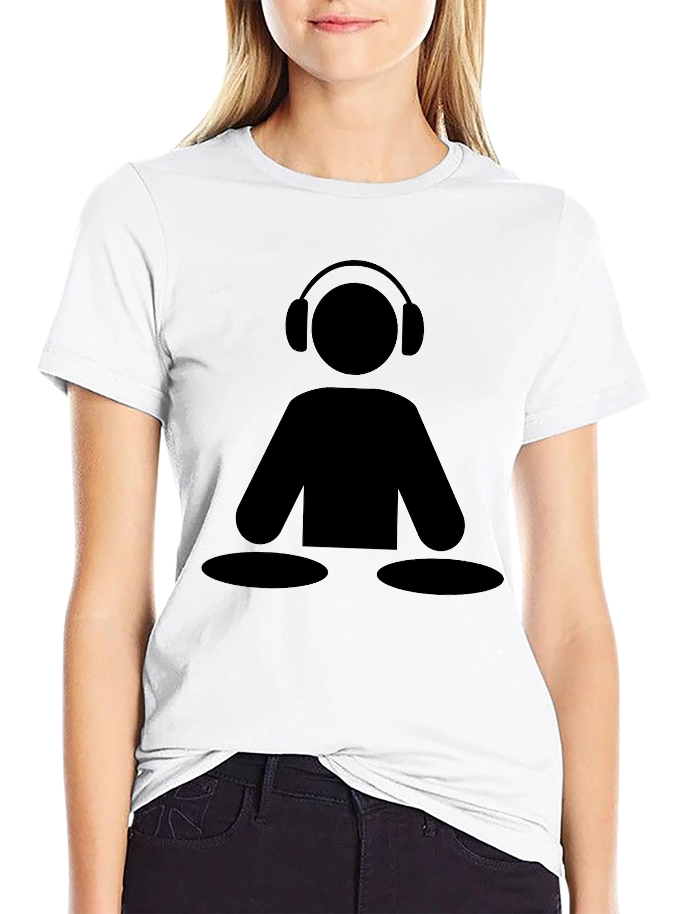 Black DJ Icon Black Graphic Tee - Music Lover Shirt view 9