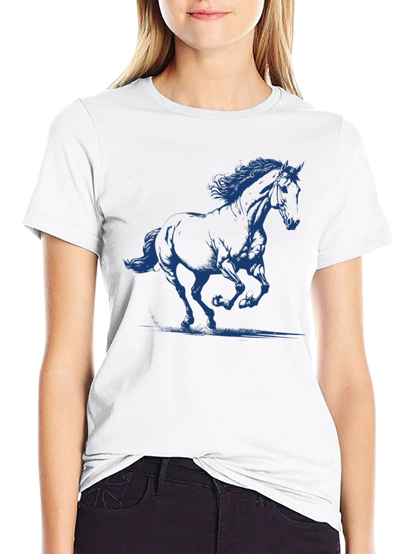 Black Horse Graphic Black T-Shirt view 9