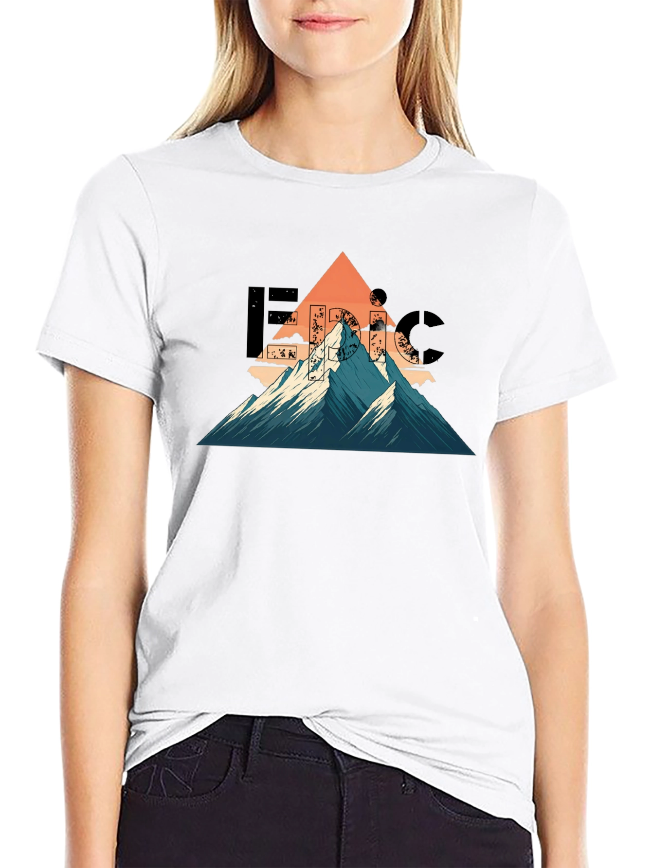 Black Epic Mountain Graphic T-Shirt - Adventure Ready view 9
