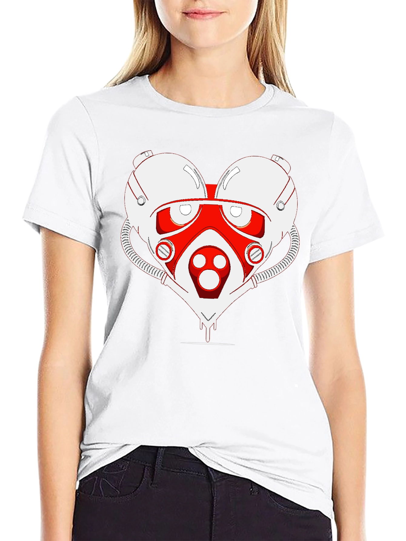 Black Sci-fi Heart T-Shirt - Unique Graphic Tee view 9