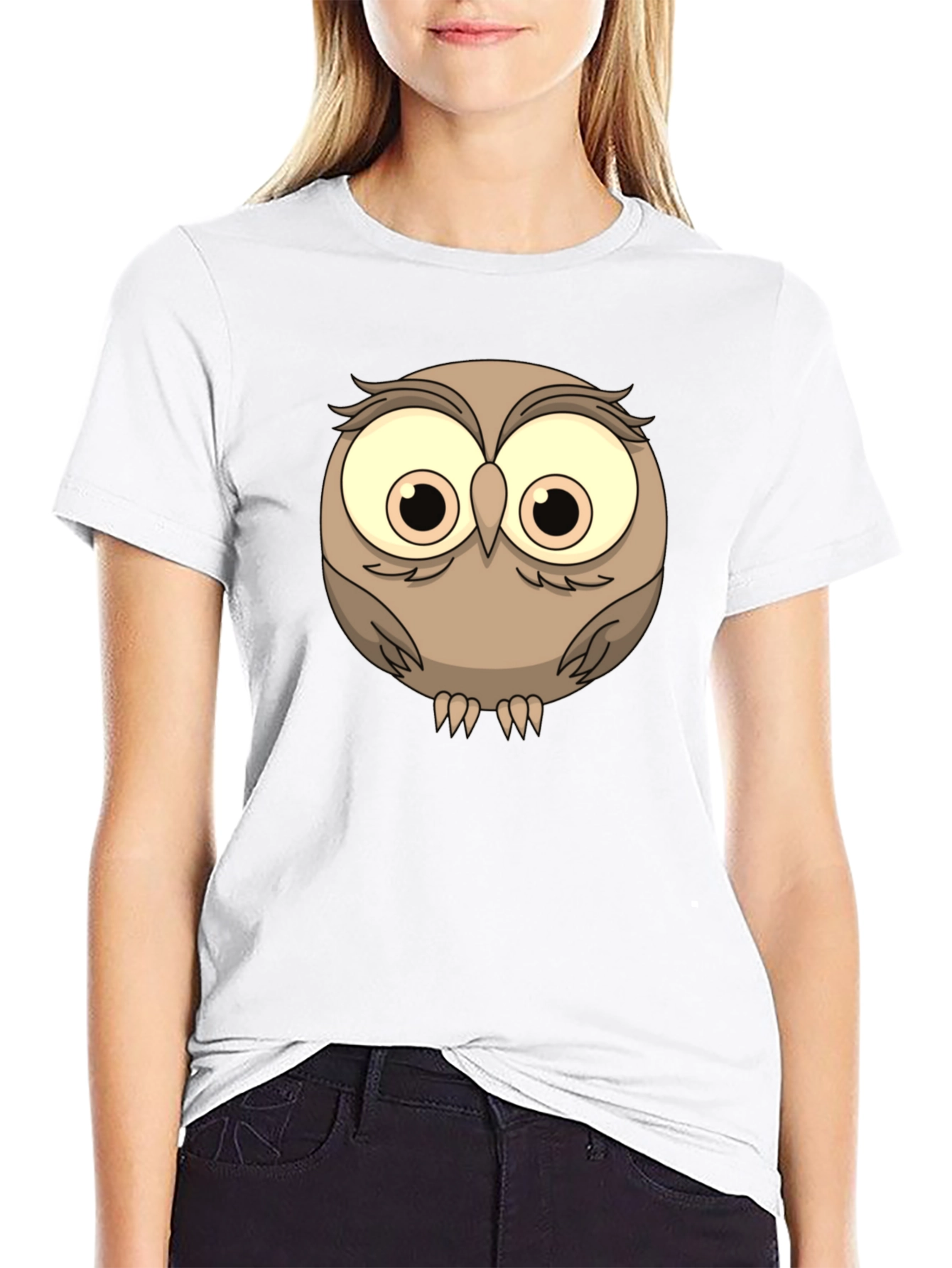 Black Cute Owl Graphic Tee - Men's Black T-Shirt view 9