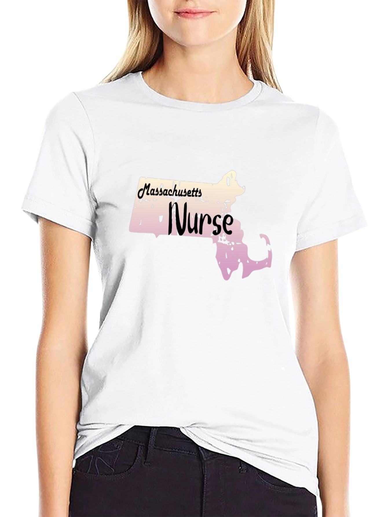 Black Massachusetts Nurse T-Shirt view 9