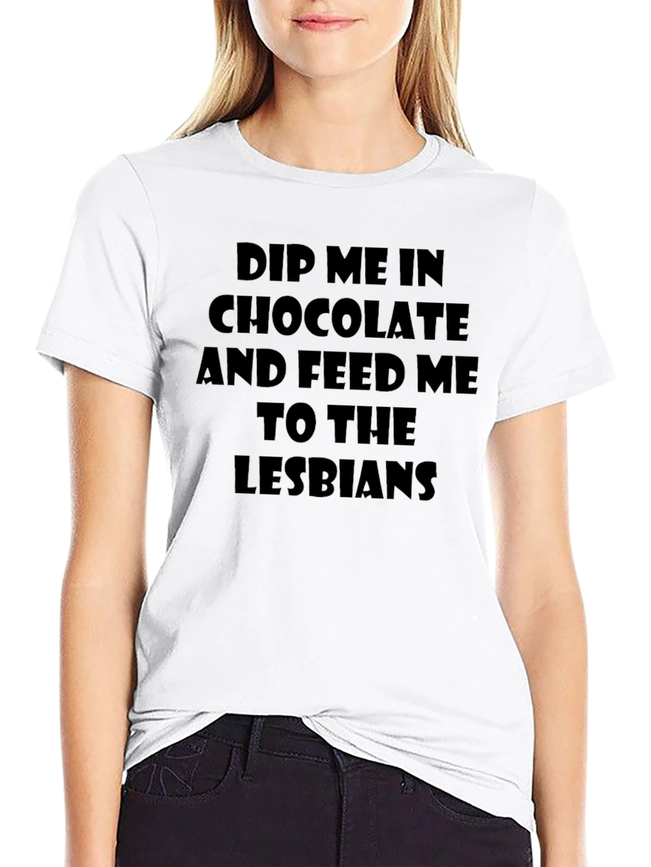Black Dip Me In Chocolate Funny Graphic T-Shirt view 9