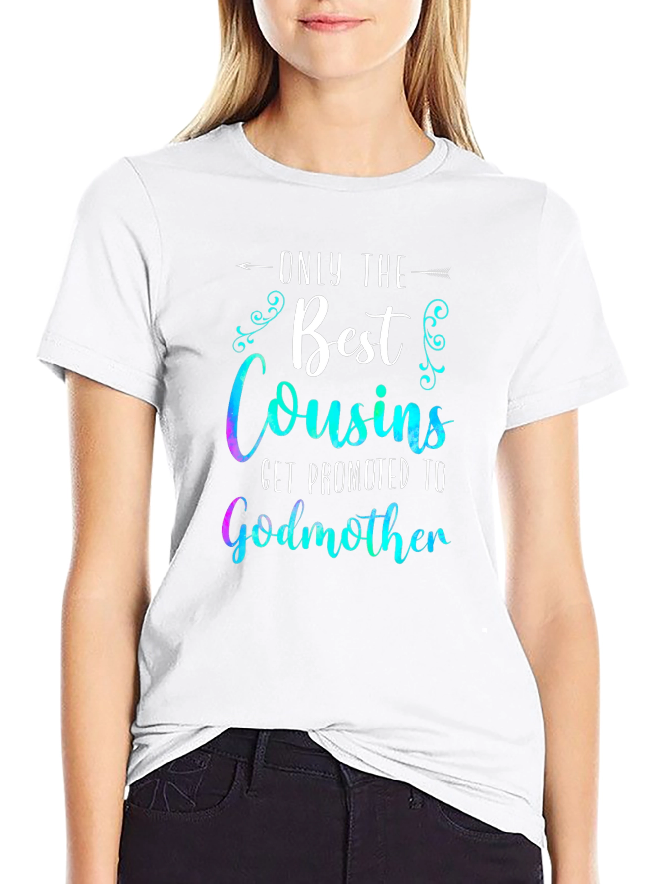 Black Best Cousins Godmother Graphic T-Shirt view 9