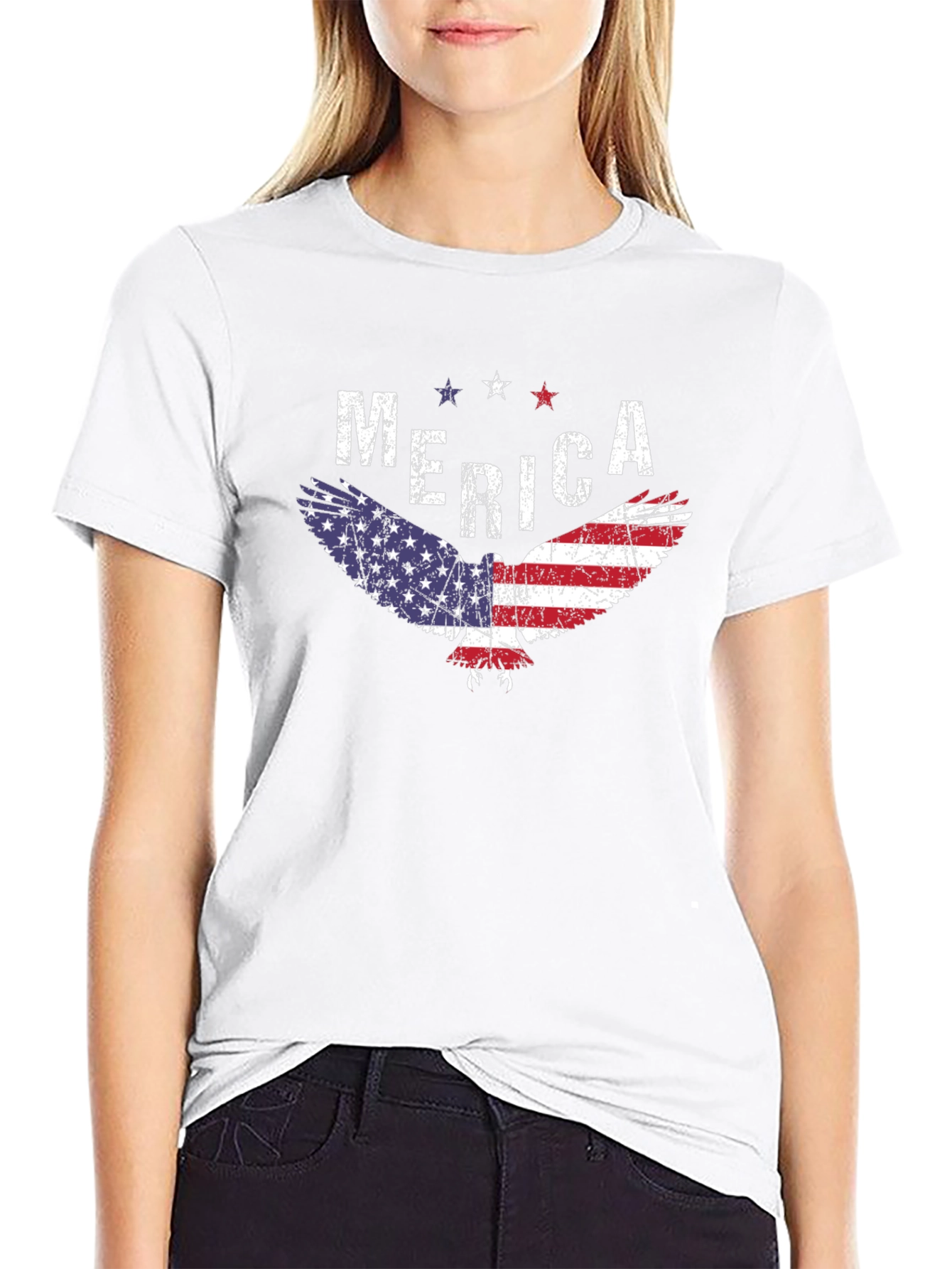 Black Patriotic Eagle 'Merica Graphic Tee view 9