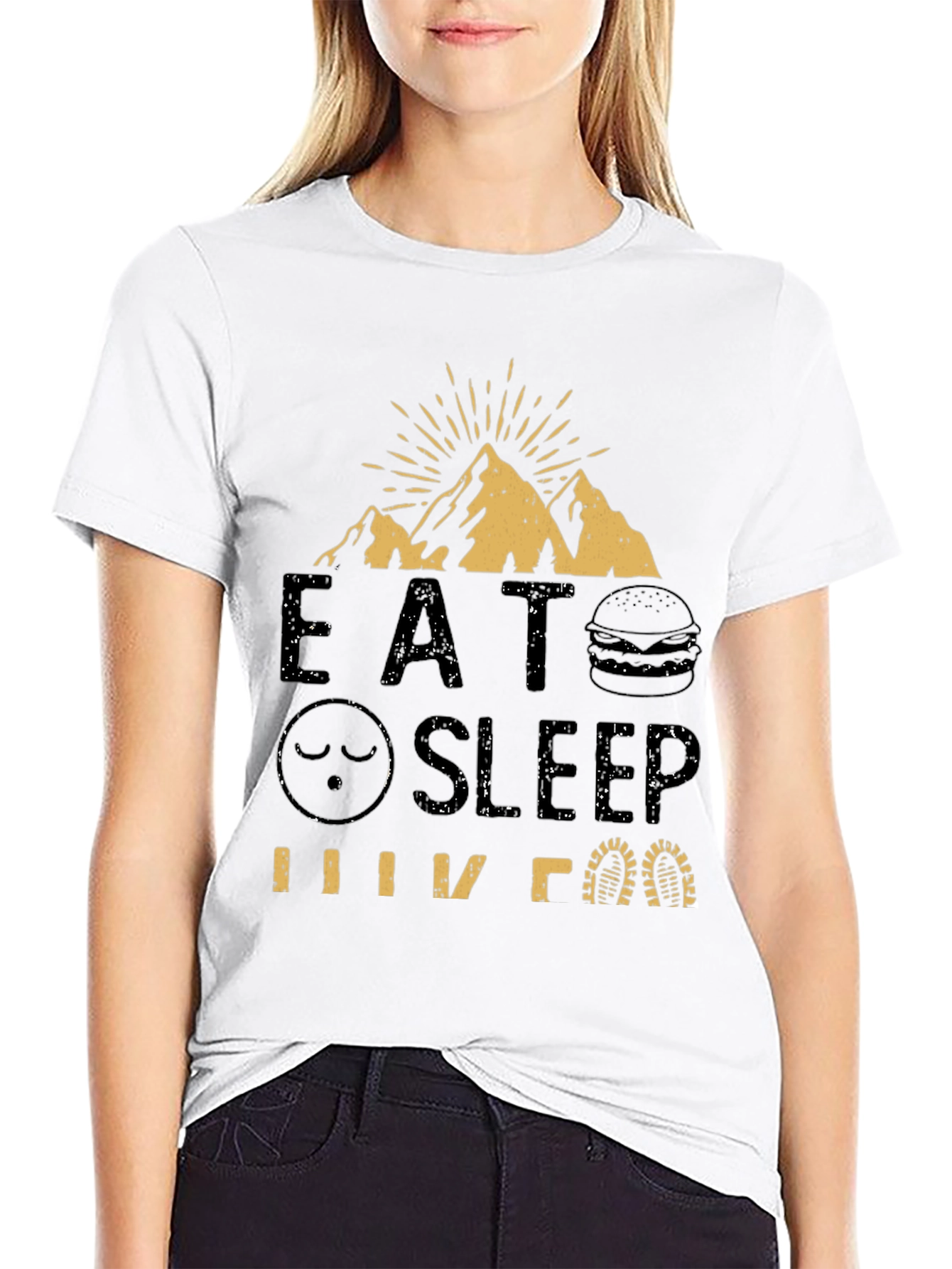 Black Eat Sleep Hike T-Shirt - Adventure Tee view 9
