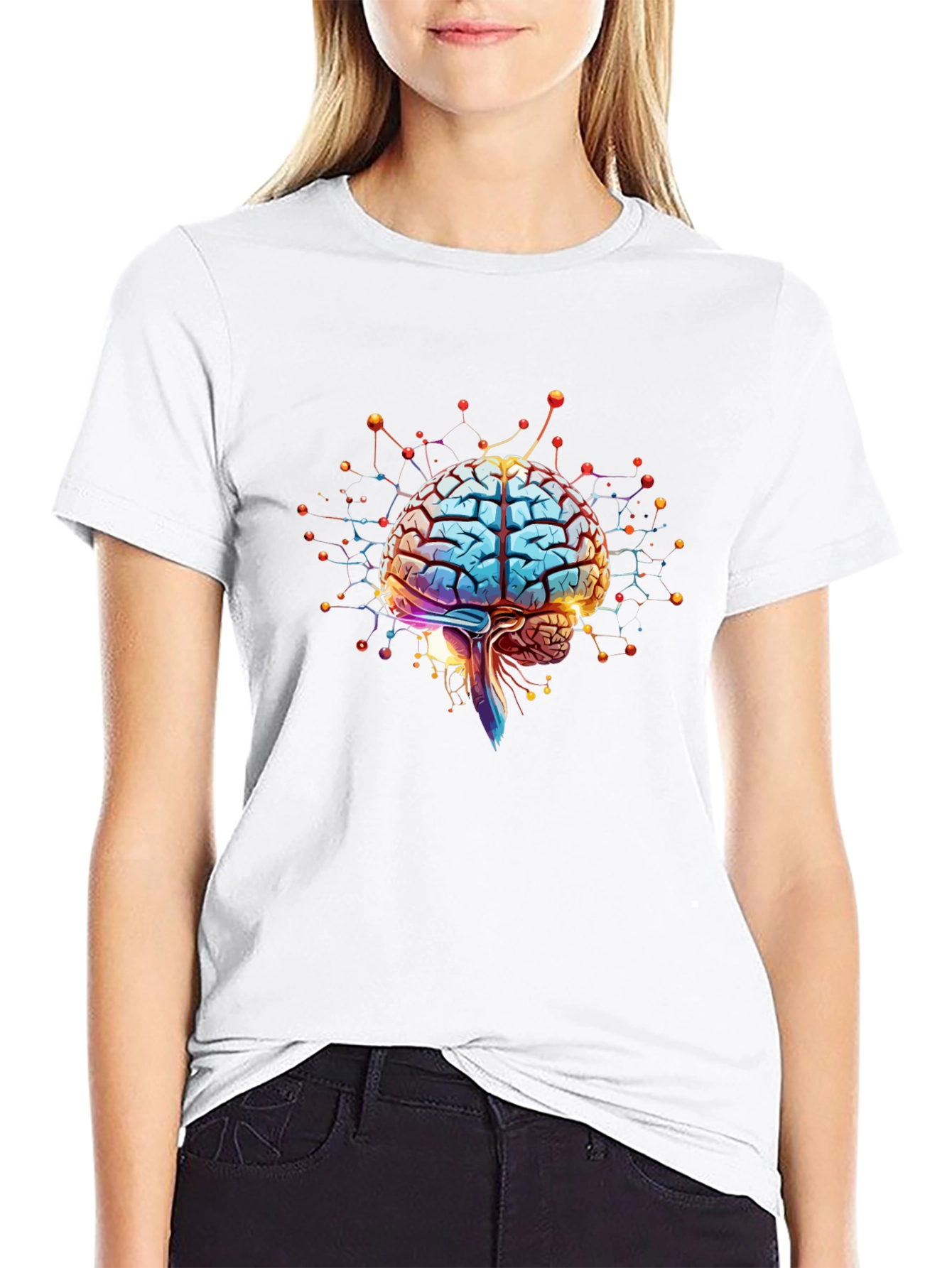 Black Brain Network Graphic Tee view 9