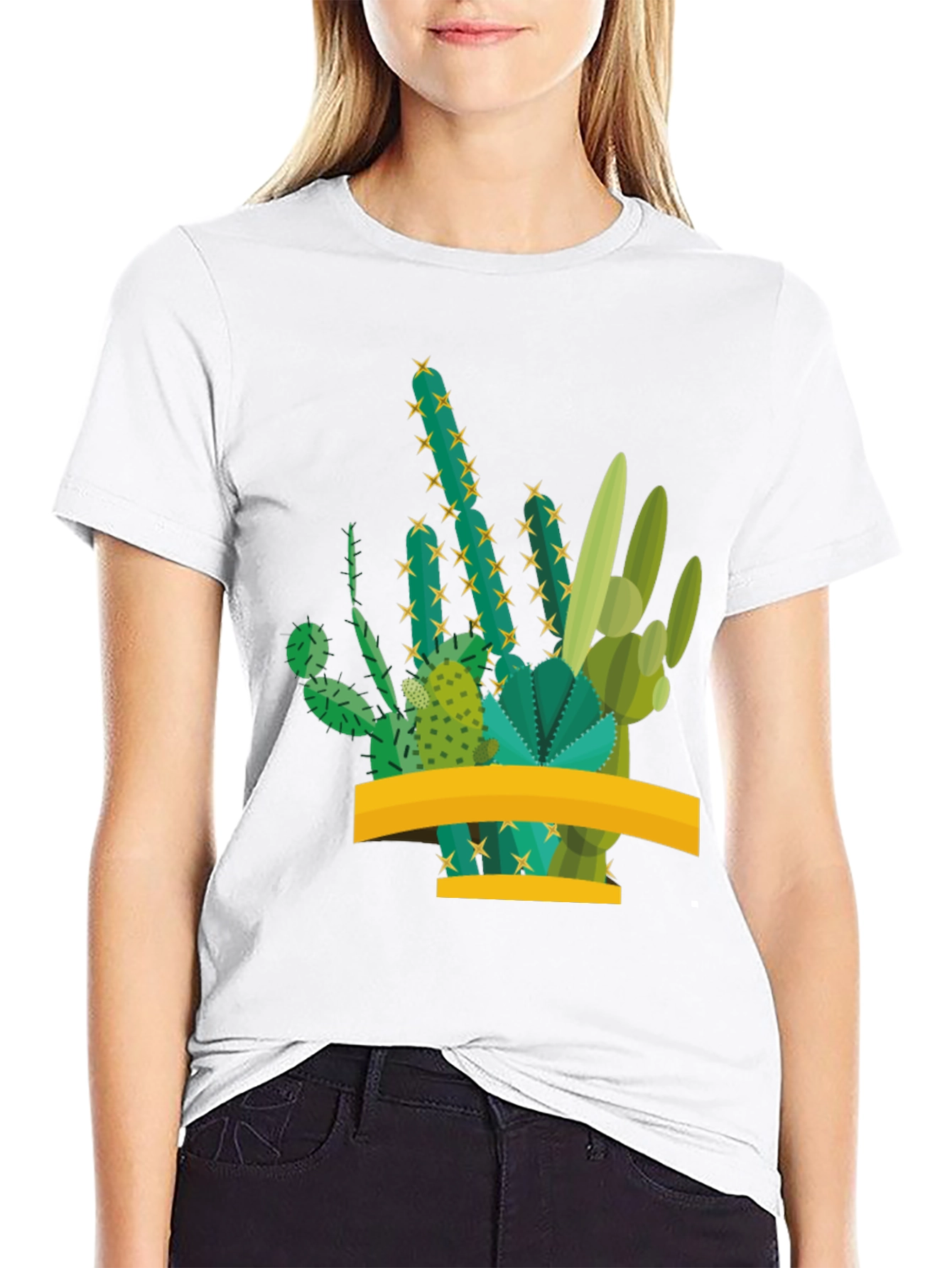 Black Cactus Graphic Tee - Trendy Desert Style view 9