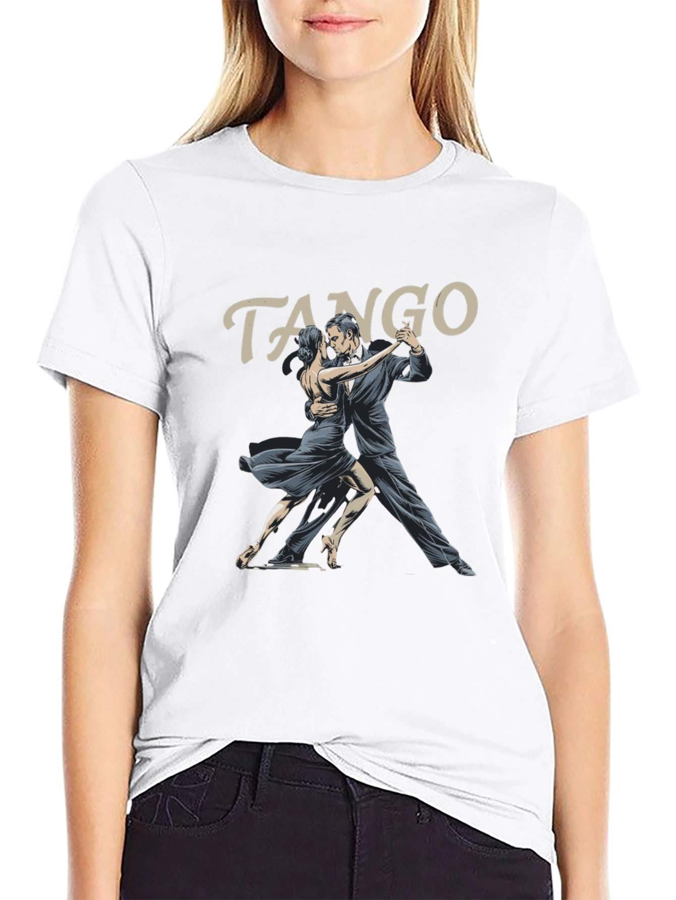 Black Tango Dancer Graphic T-Shirt - Black view 9