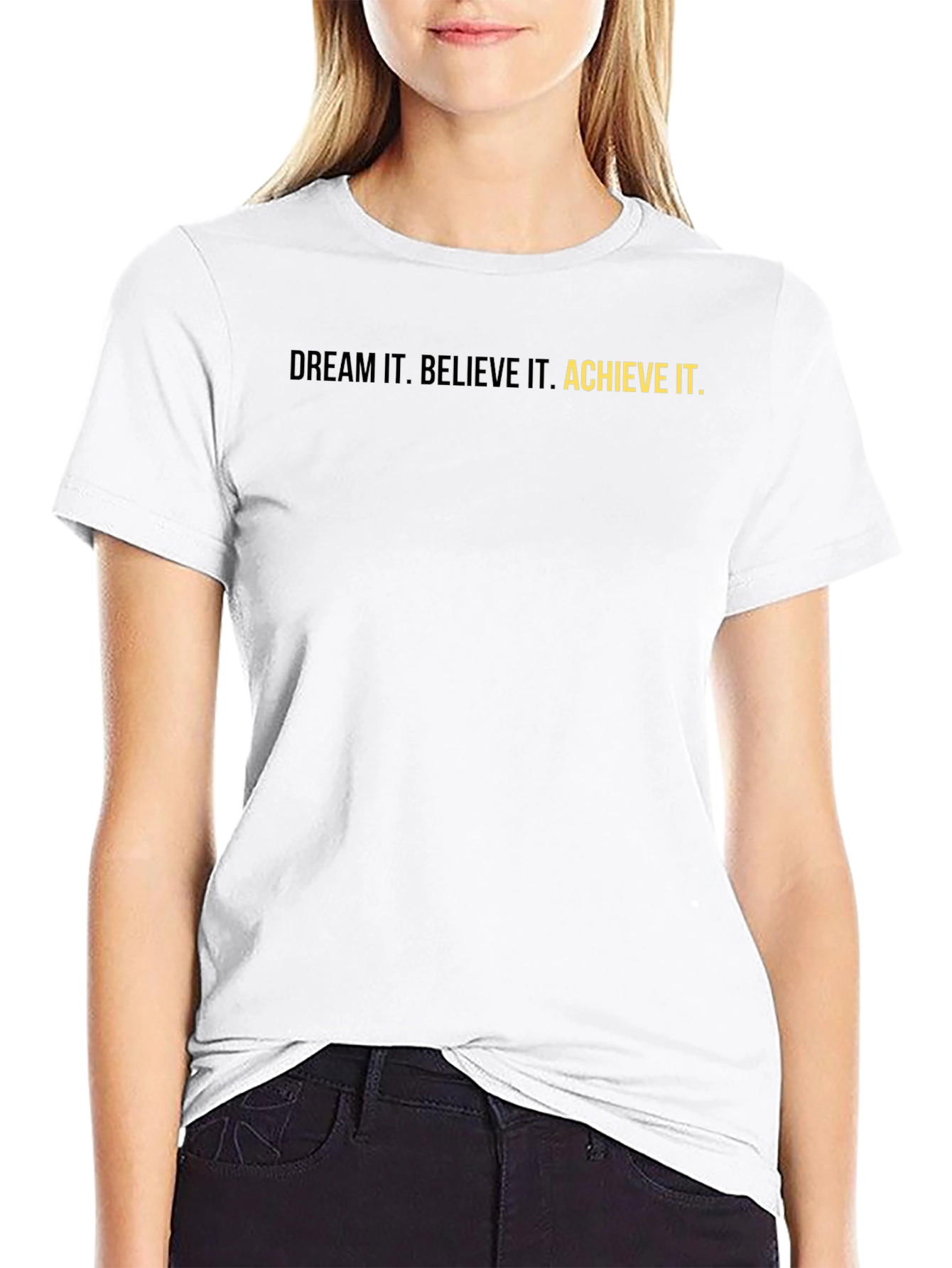 Black Dream Achieve Motivational T-Shirt view 9