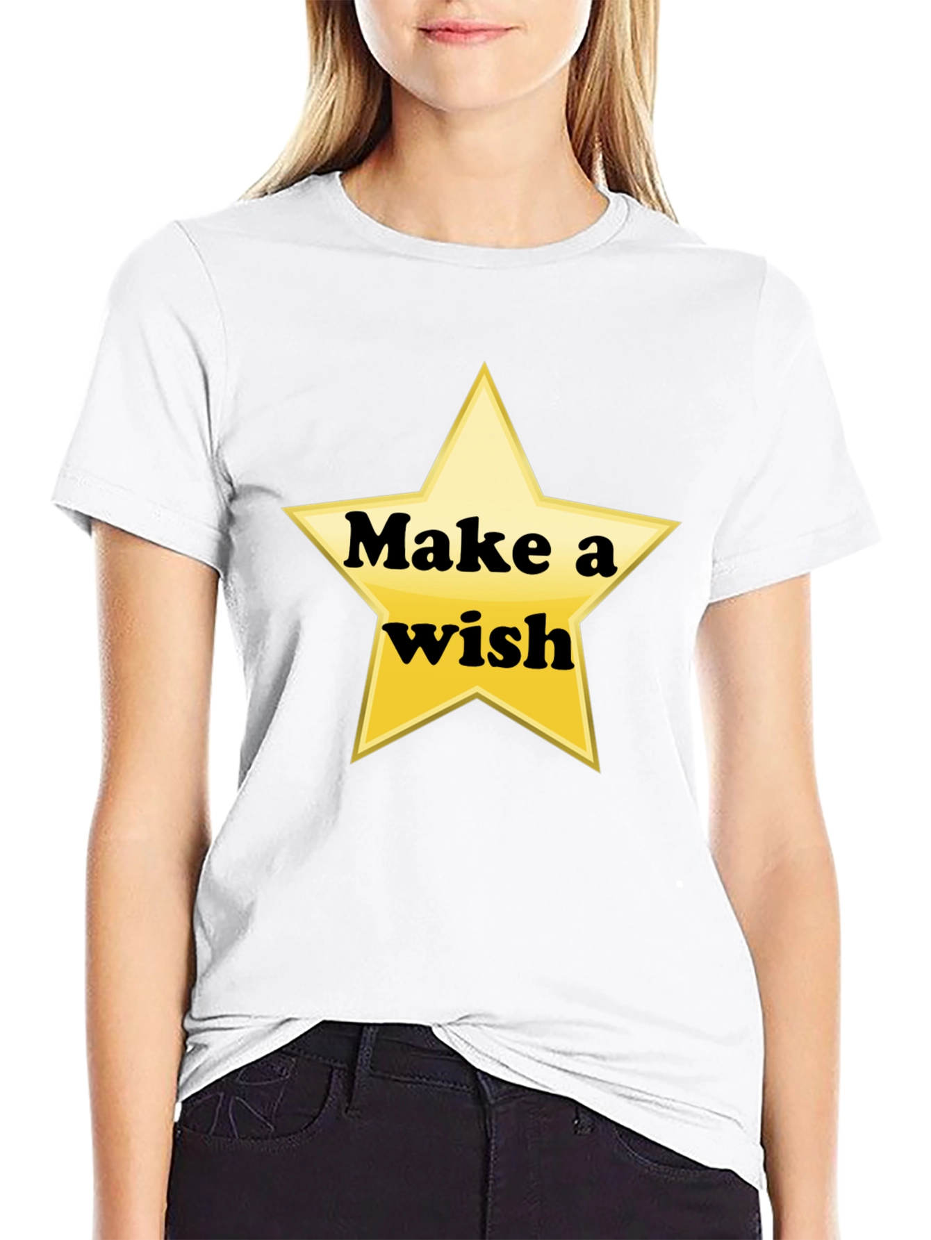 Black Make a Wish Star Graphic Tee - Soft Cotton Shirt view 9