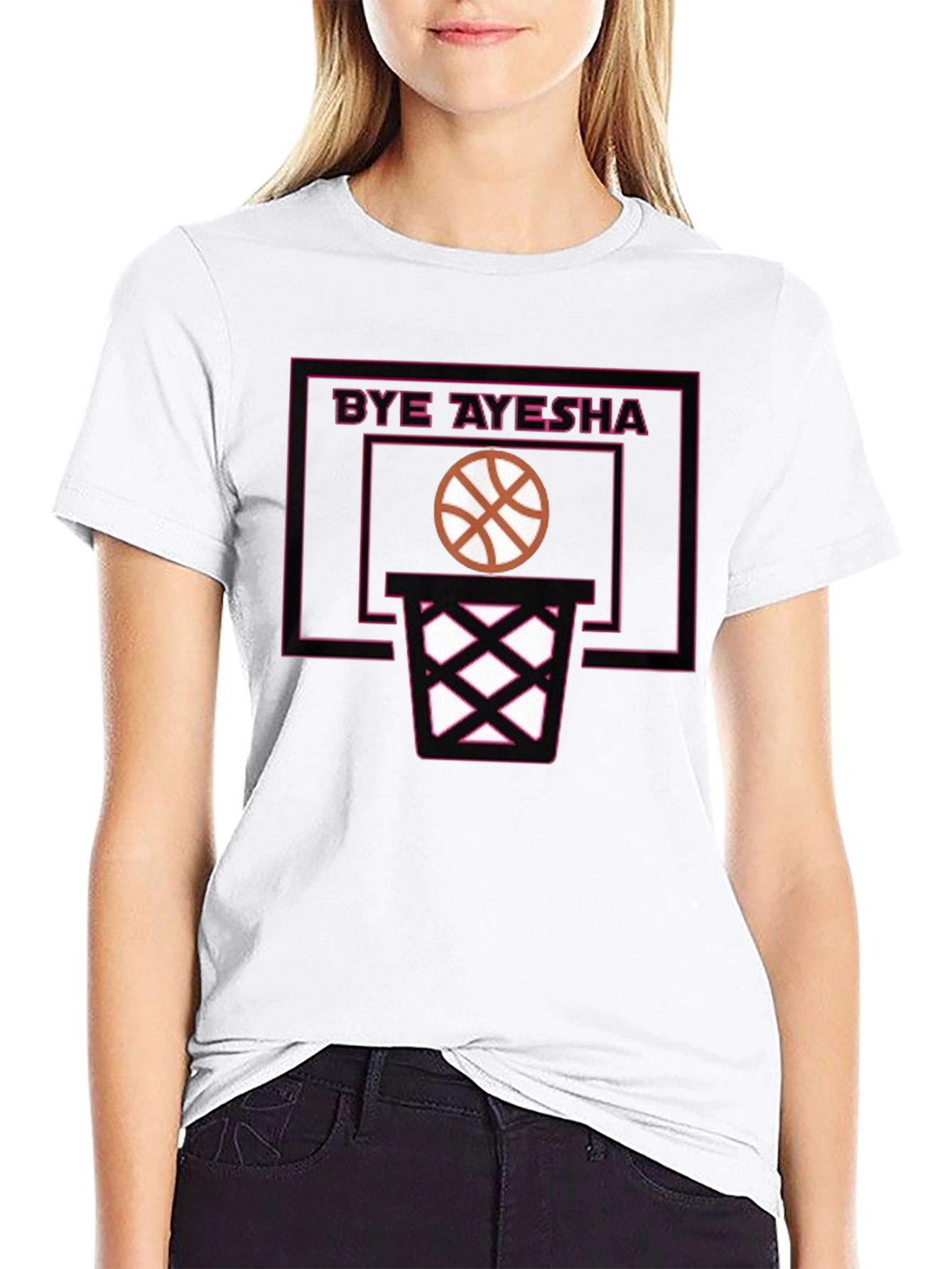 Black Bye Ayesha Basketball T-Shirt - Black view 9