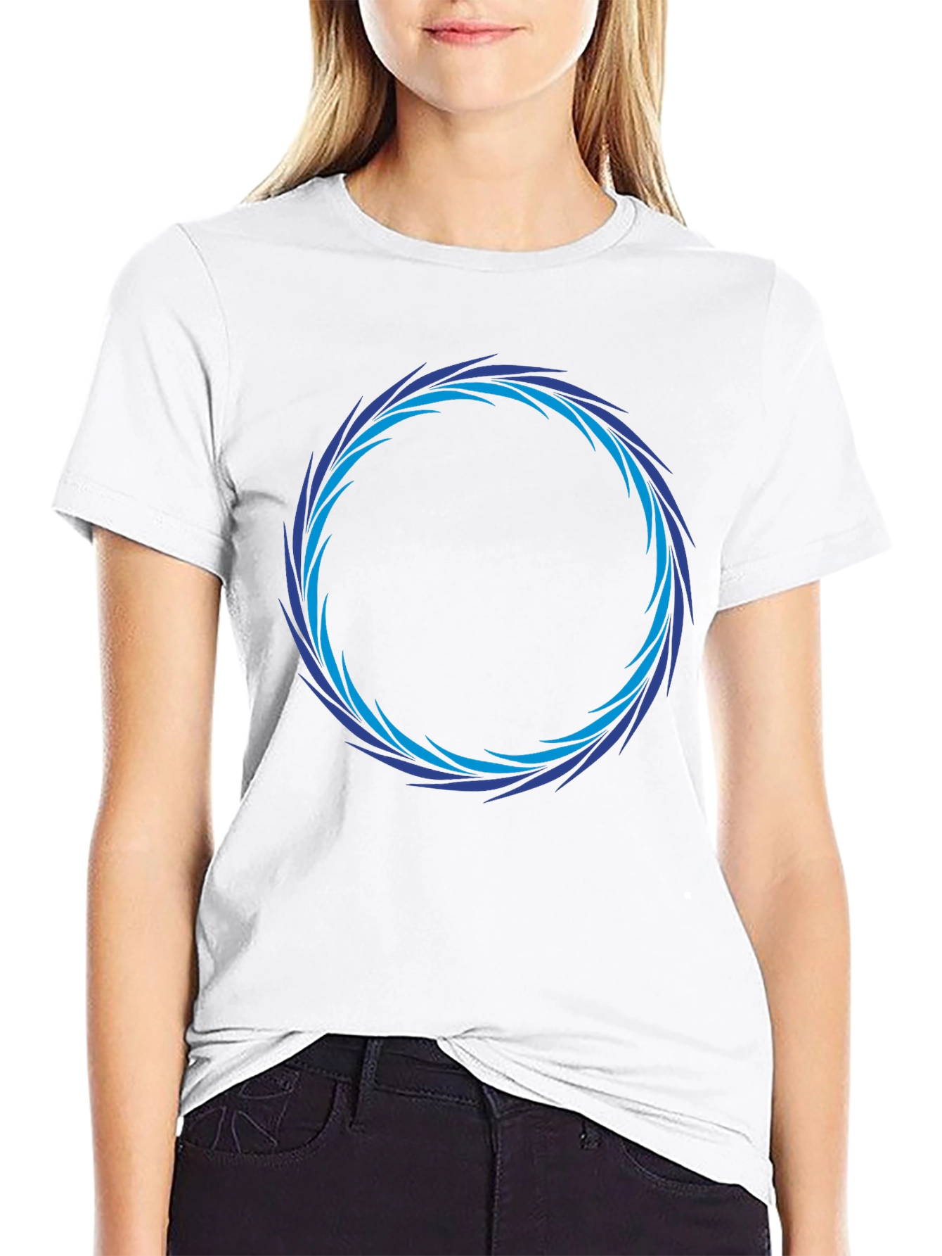 Black Abstract Circle Graphic Tee - Black Casual Shirt view 9