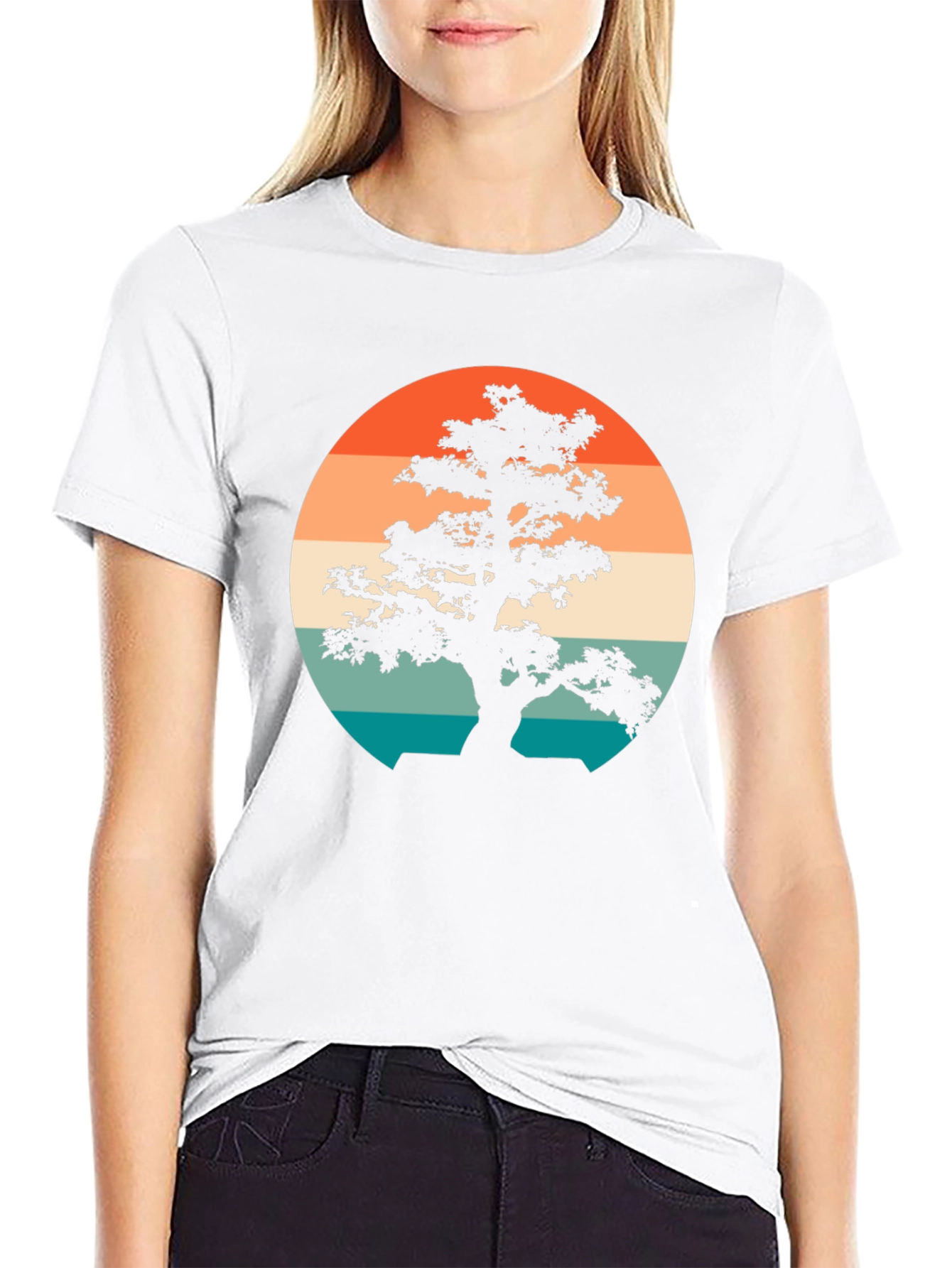 Black Retro Bonsai Tree T-Shirt view 9
