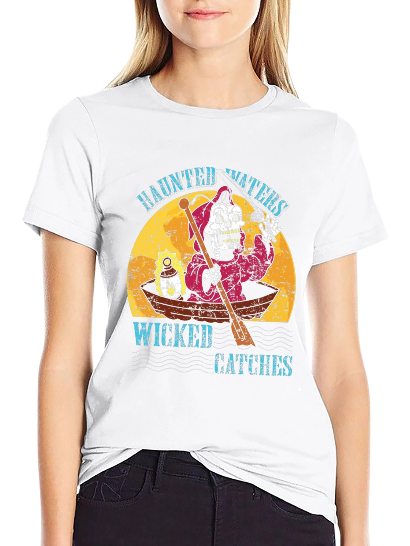 Black Haunted Waters Graphic T-Shirt view 9
