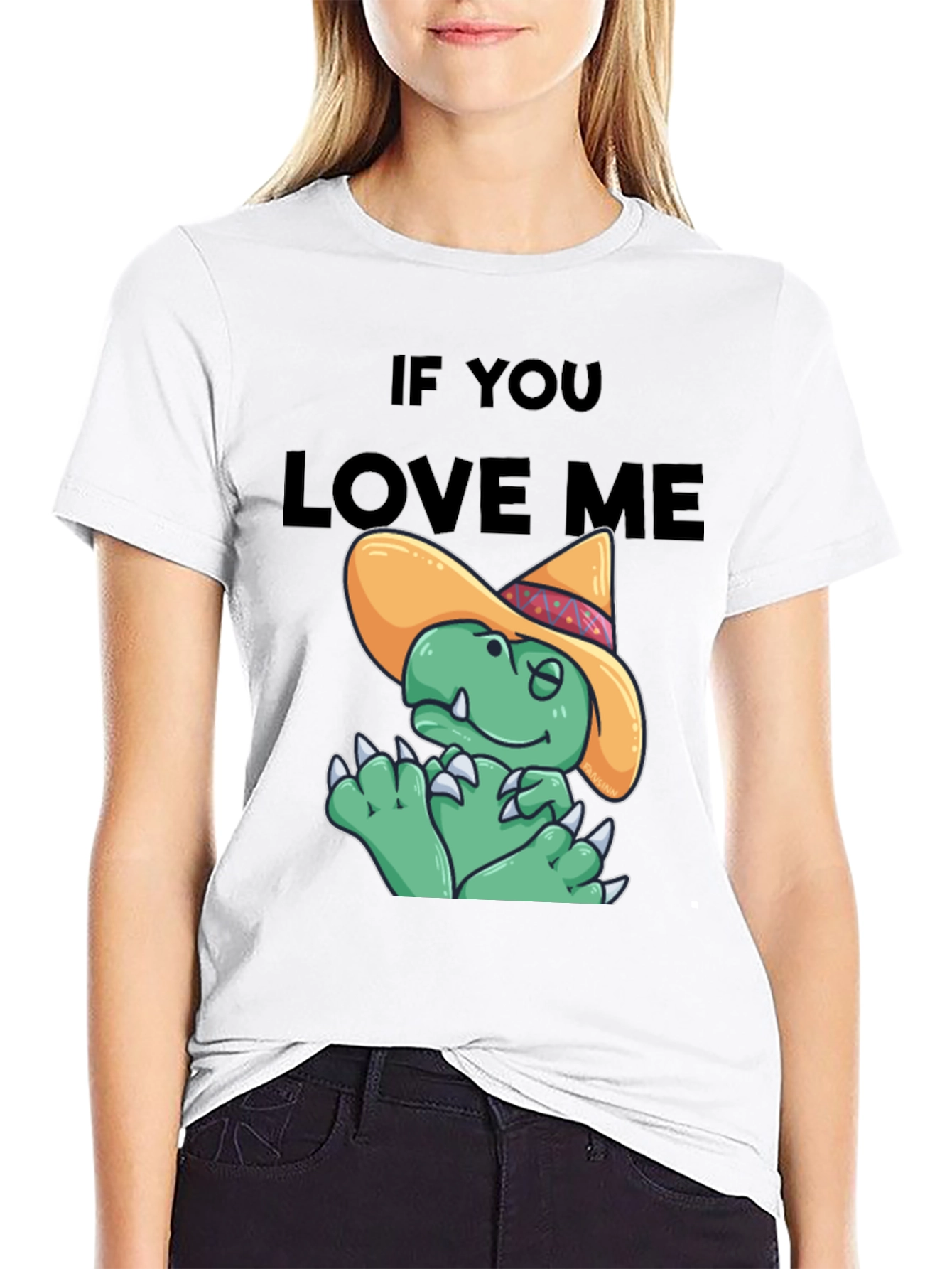 Black If You Love Me Funny Dinosaur T-Shirt view 9