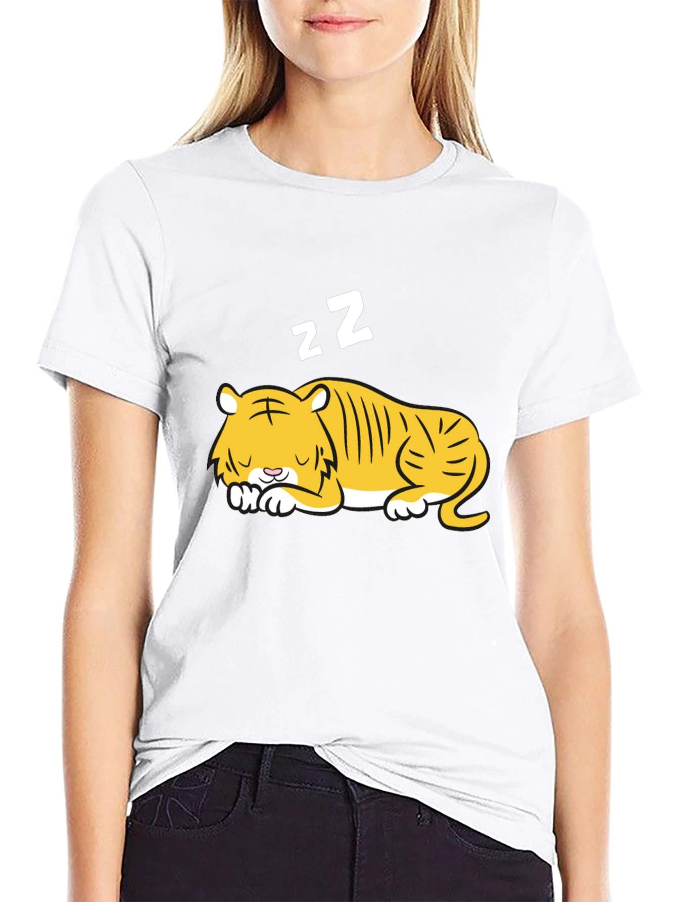 Black Sleeping Tiger Graphic Tee - Black view 9