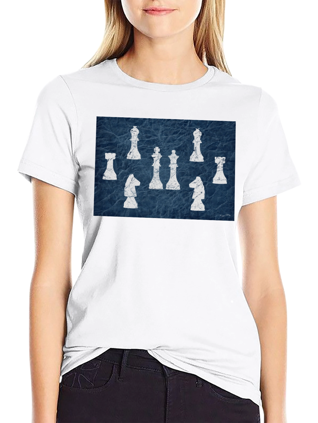 Black Chess Piece Graphic Tee - Black Cotton Casual Shirt view 9