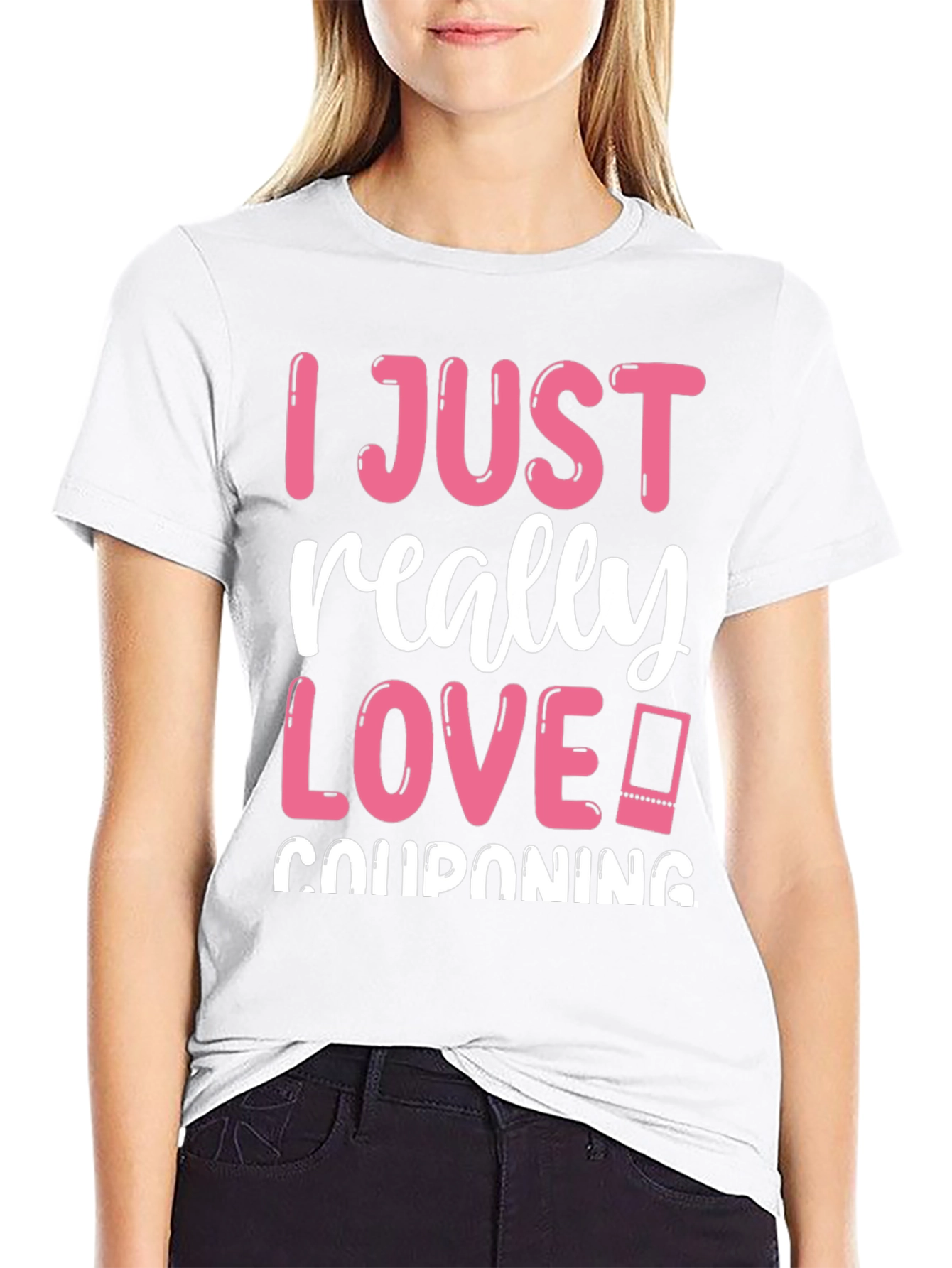 Black I Just Really Love Couponing Graphic T-Shirt view 9