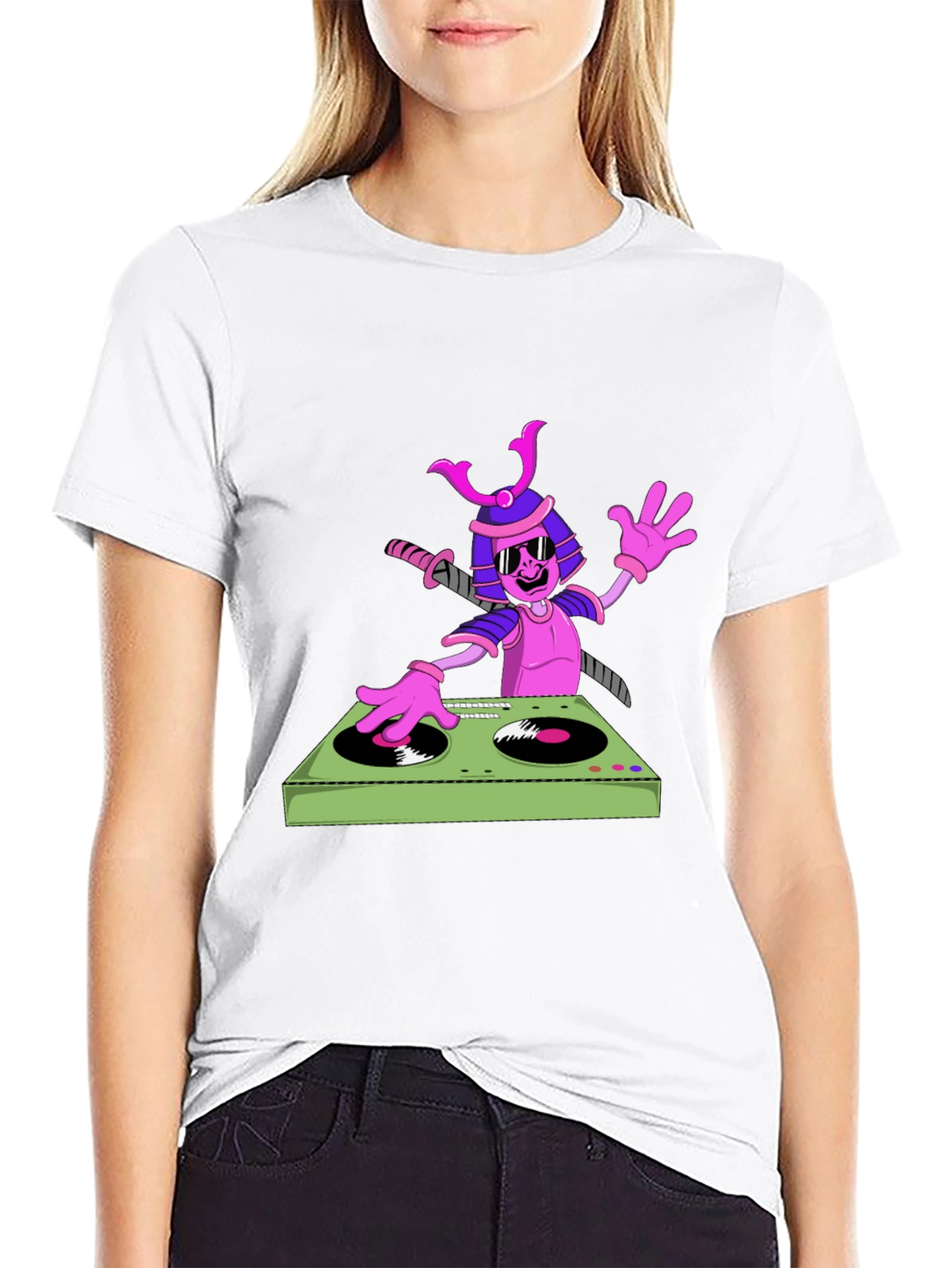 Black Samurai DJ Graphic T-Shirt - Cool and Unique! view 9