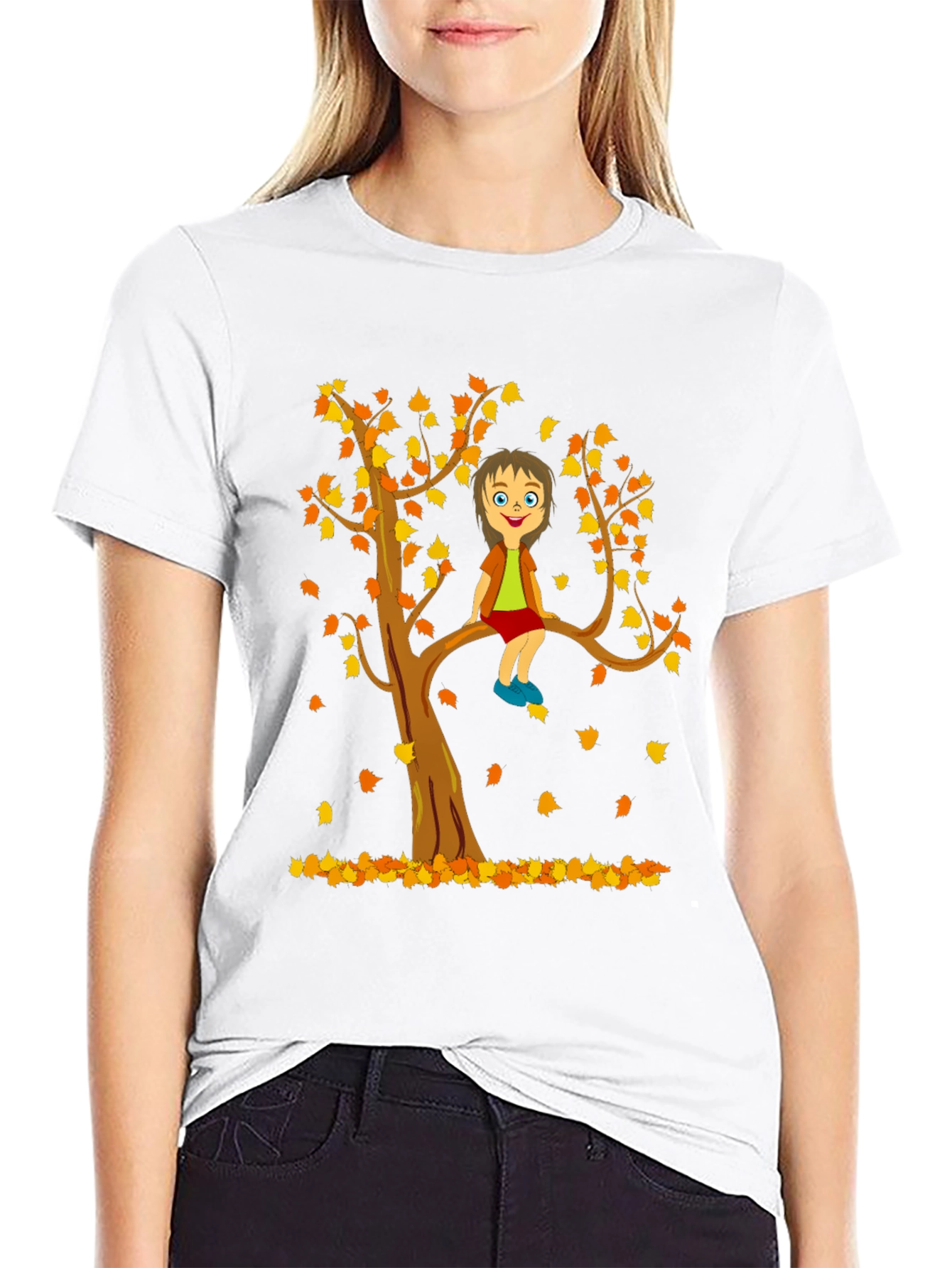 Black Cartoon Tree Boy T-Shirt view 9