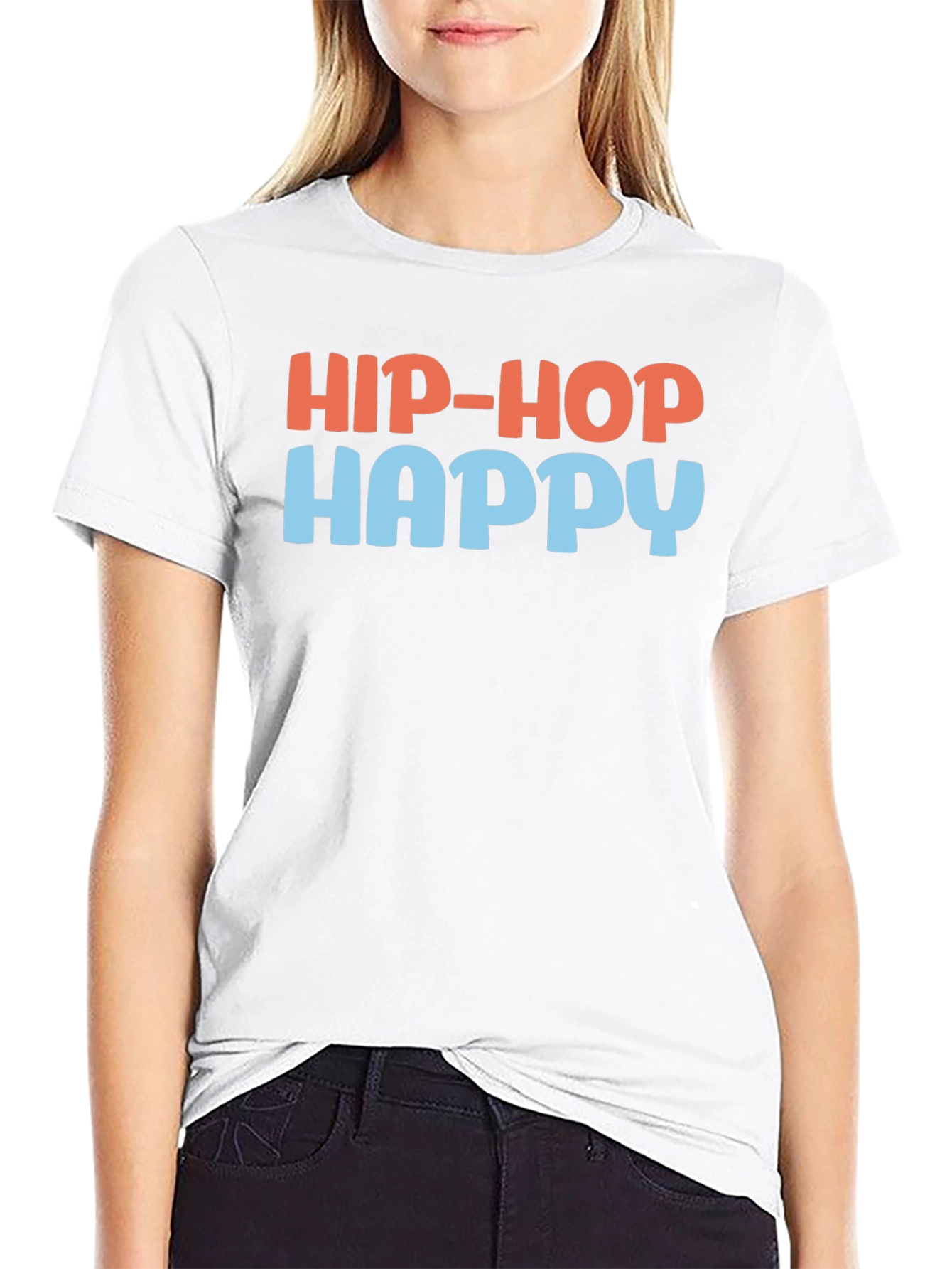 Black Hip-Hop Happy Graphic Tee - Unisex view 9