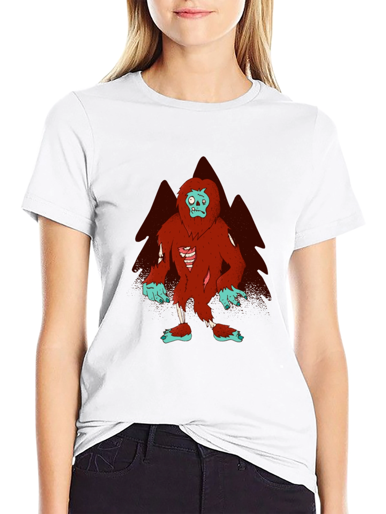 Black Zombie Bigfoot Graphic Tee view 9