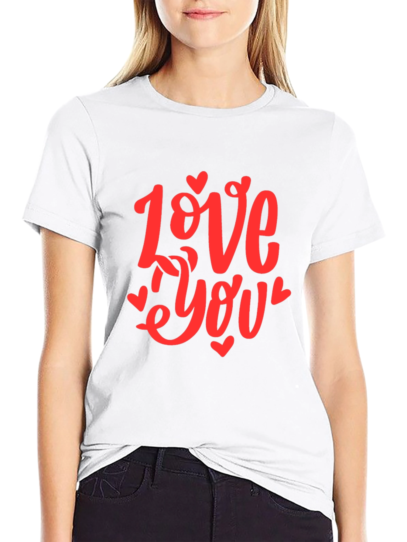 Black Love You Graphic Black T-Shirt - Valentine's Day view 9