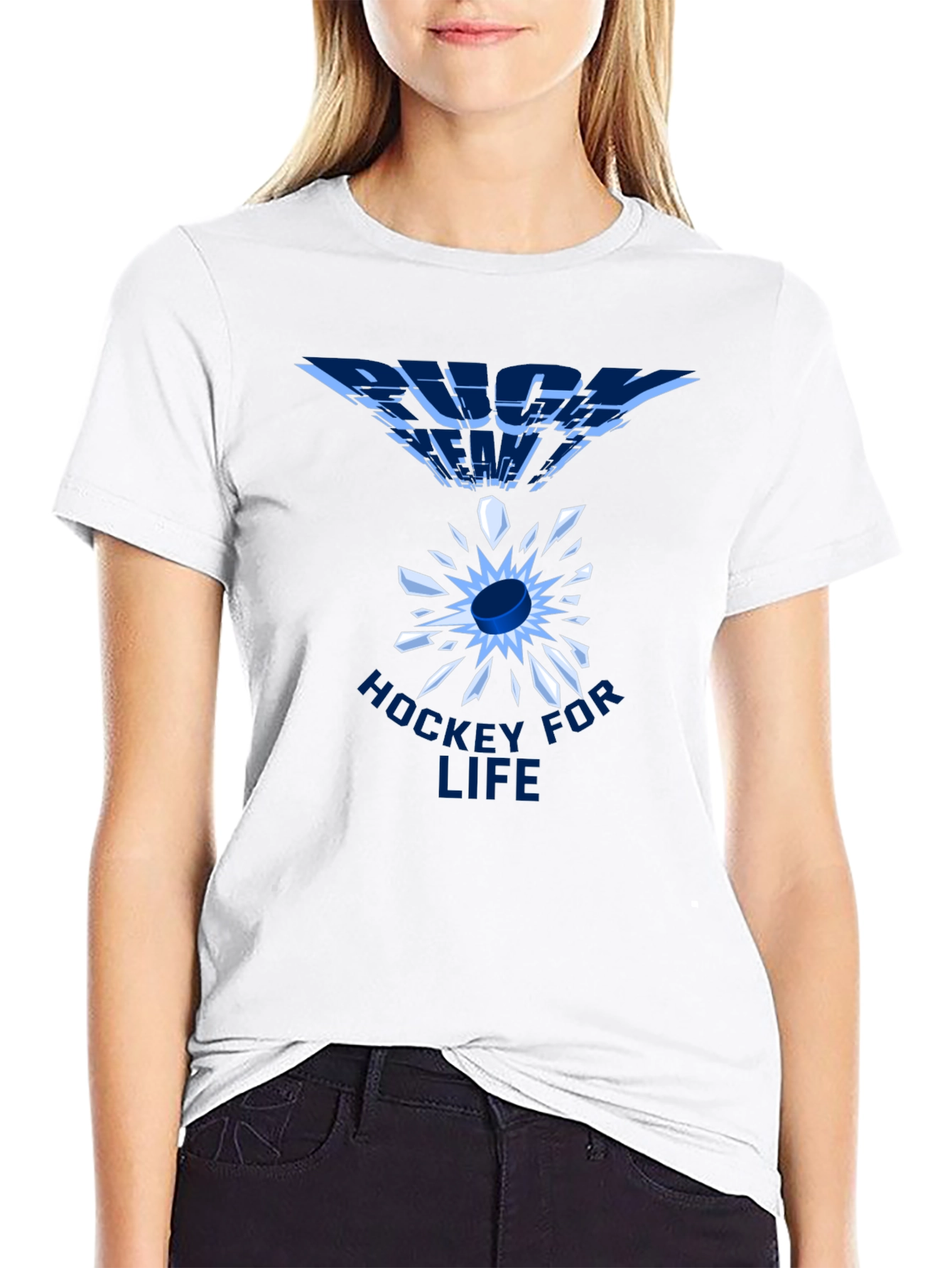 Black Hockey For Life Black T-Shirt view 9