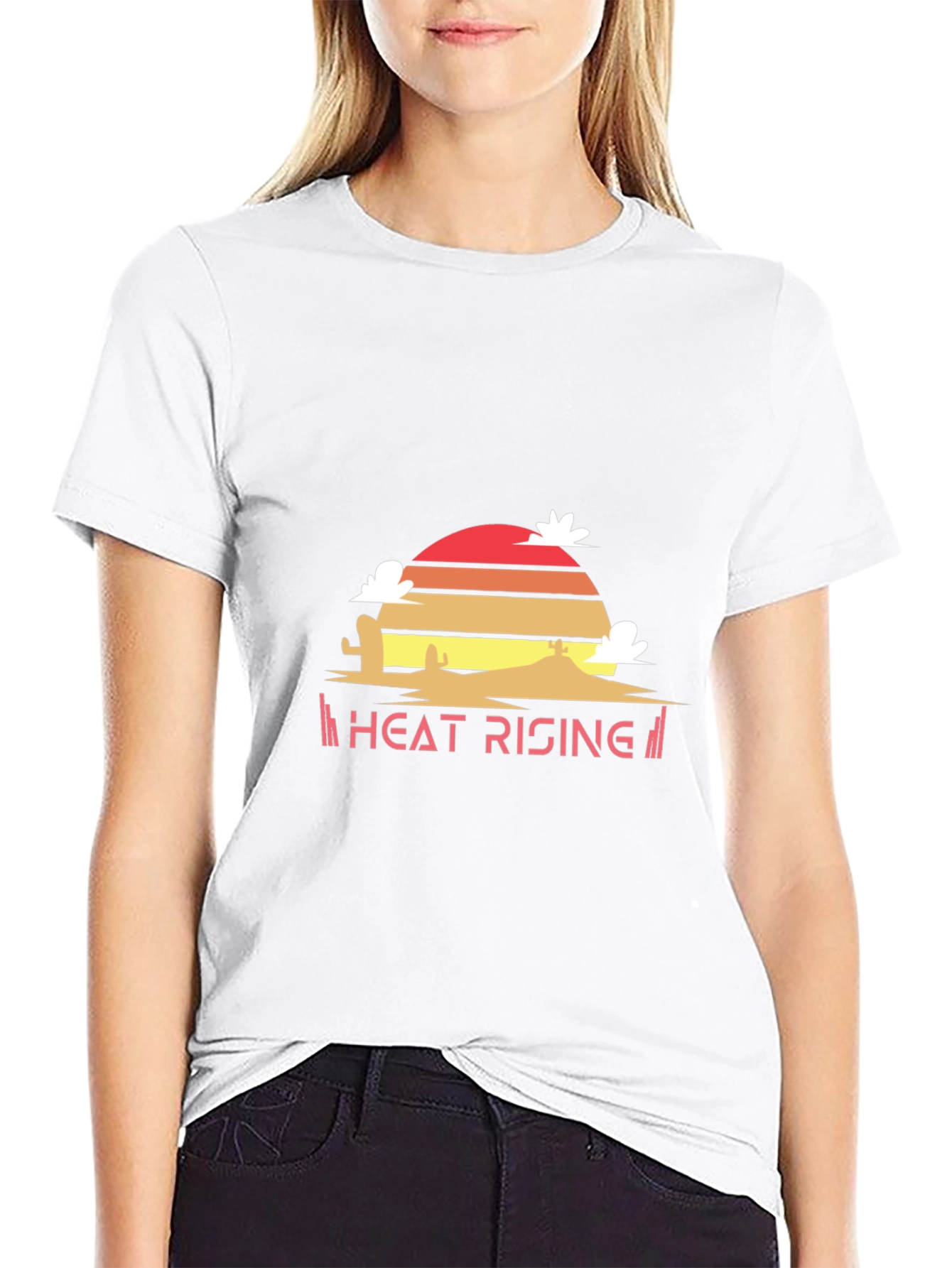 Black Heat Rising Graphic Tee - Desert Sunset Black T-Shirt view 9