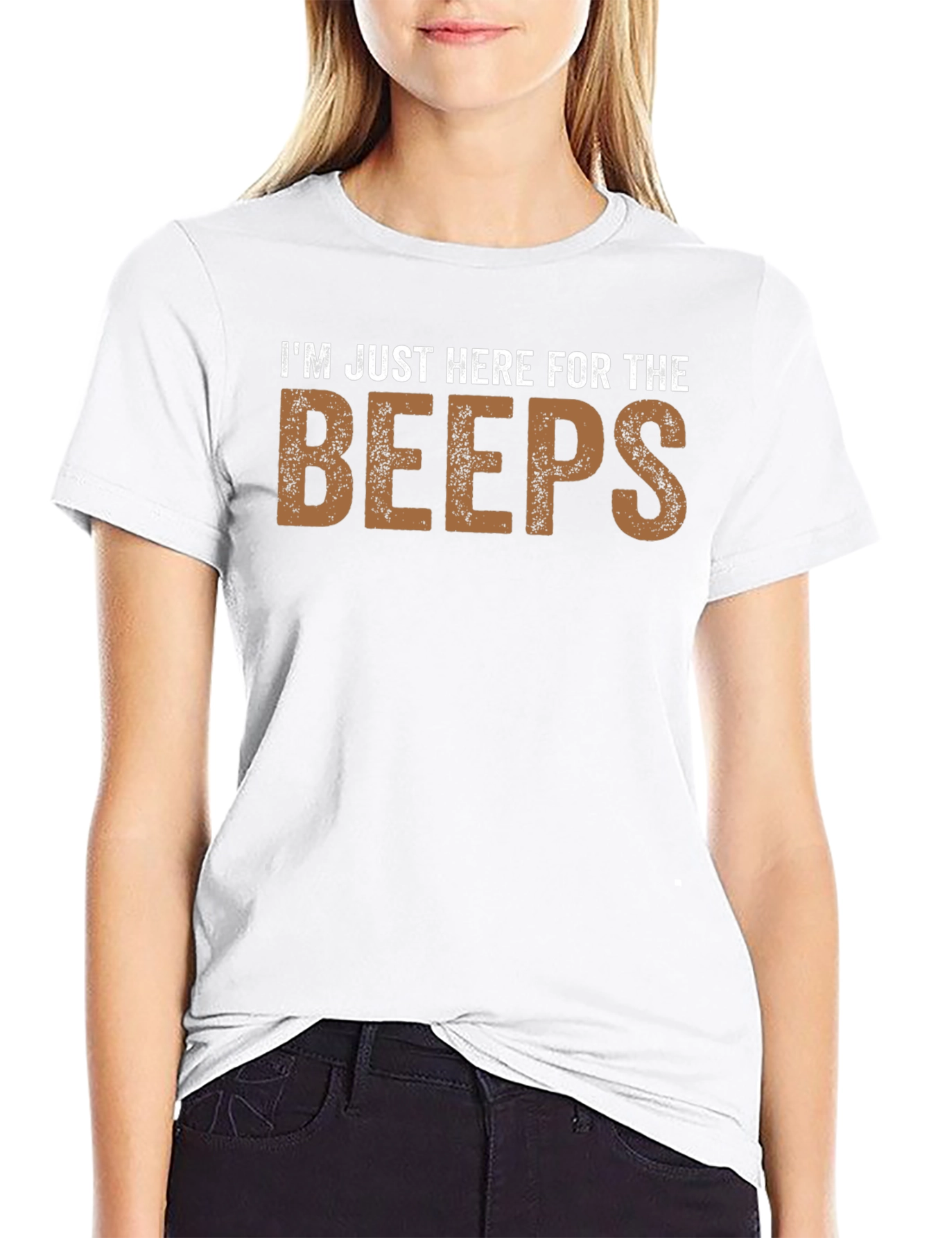 Black I'm Just Here For The Beeps Funny T-Shirt view 9
