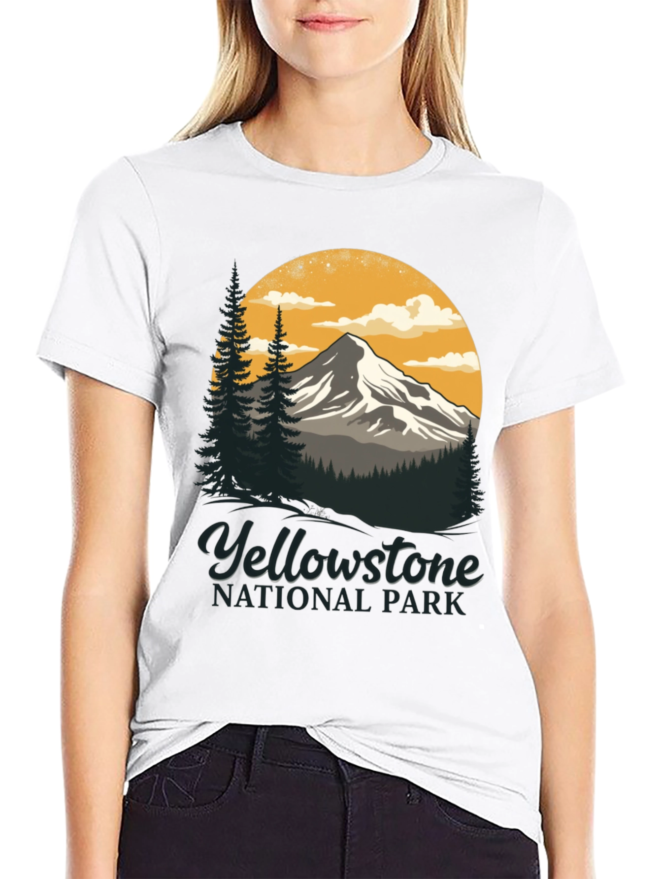 Black Yellowstone National Park Graphic T-Shirt view 9