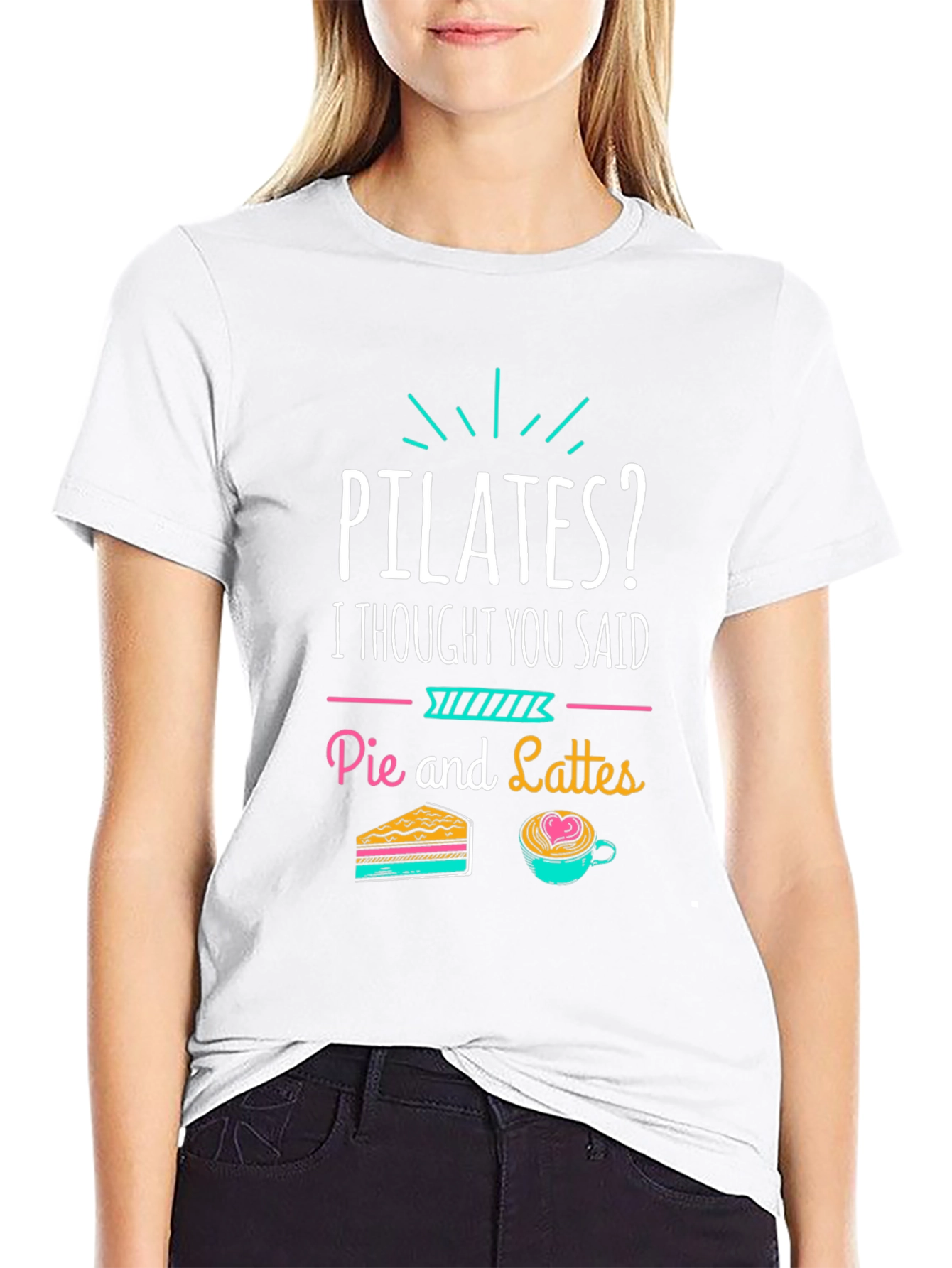 Black Pilates? Pie and Lattes Funny T-Shirt view 9